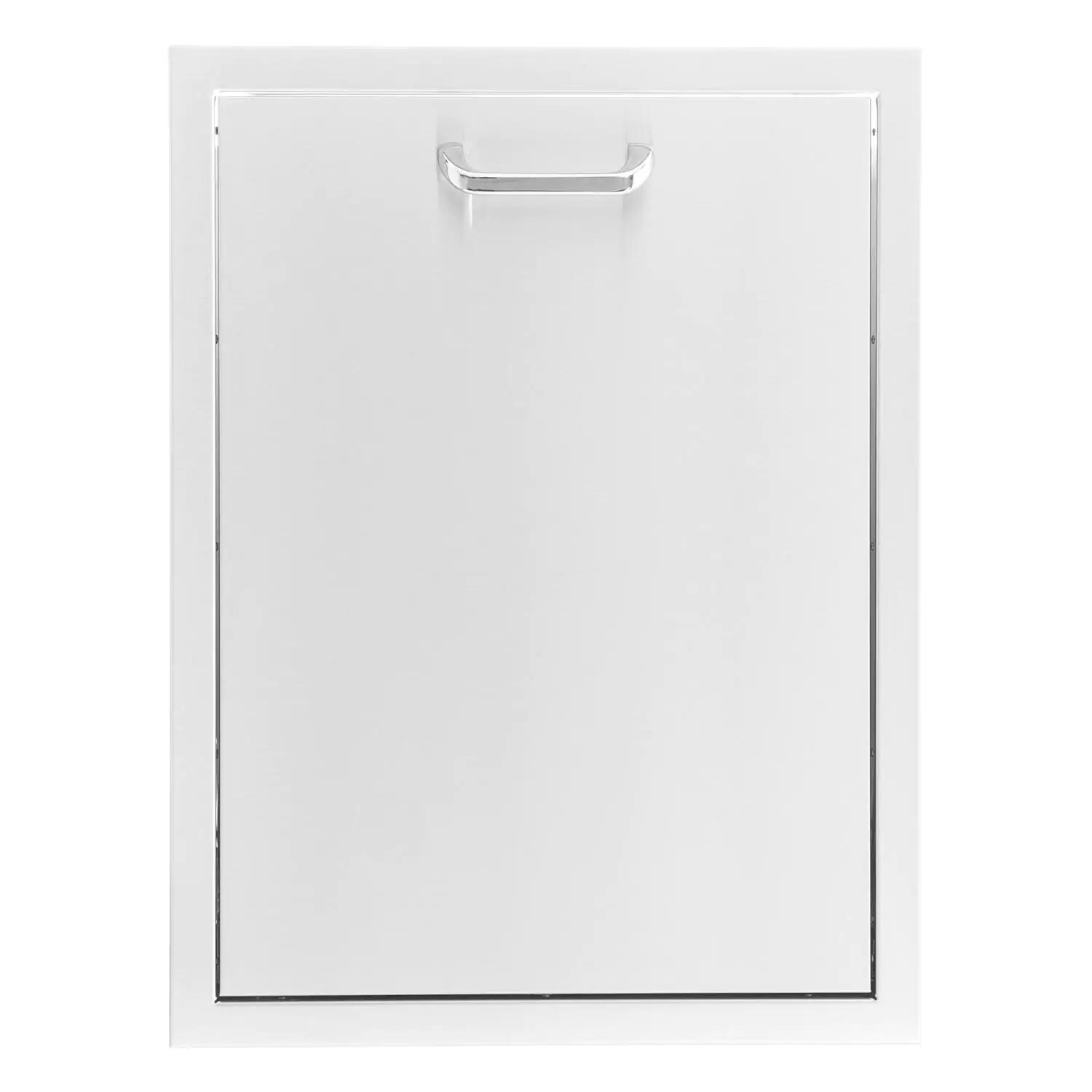 BBQGuys Signature 20-Inch Stainless Steel Roll-Out Double Trash & Recycling Bin - White Background thumbnail