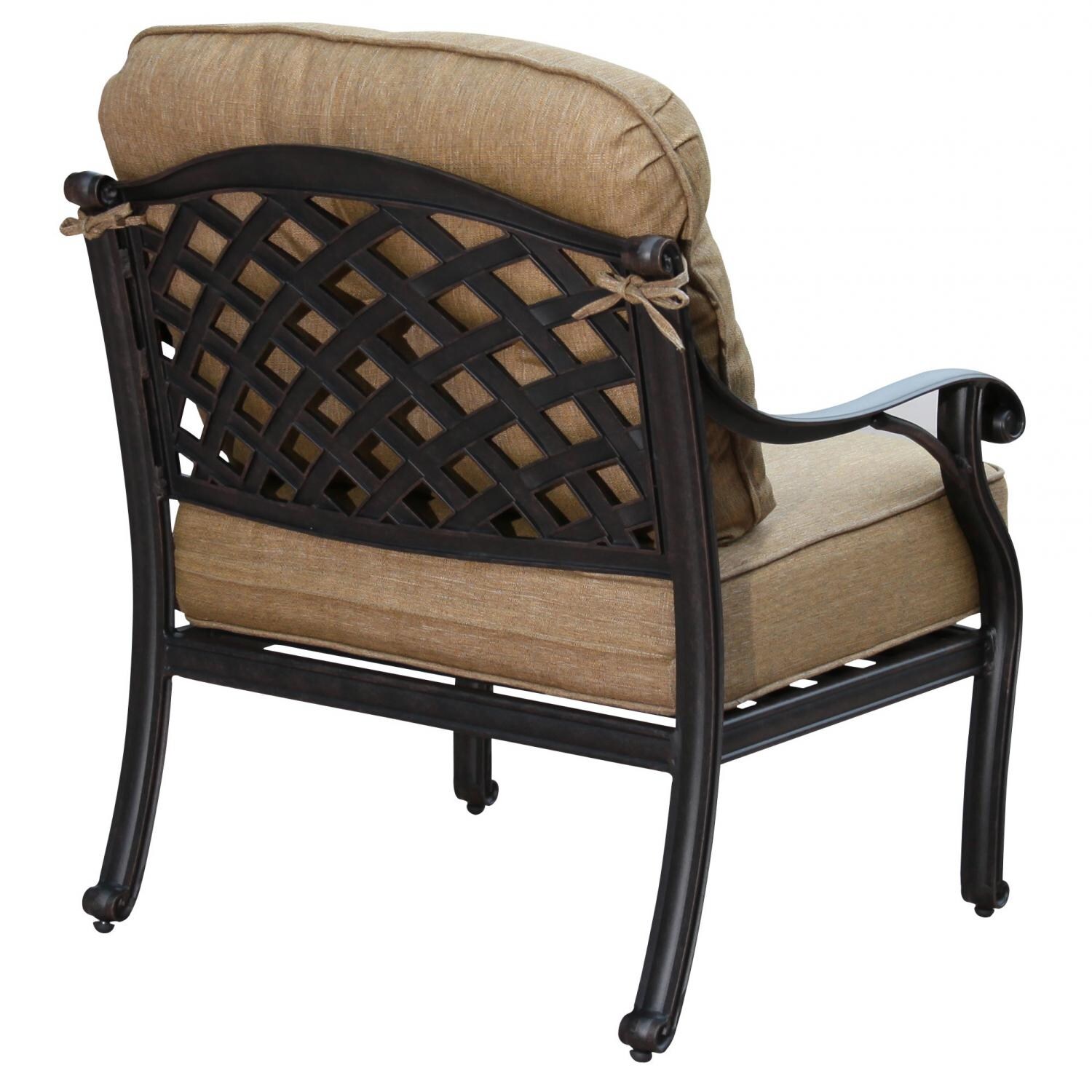 Nassau Cast Aluminum Patio Club Chair By Darlee - Back View thumbnail
