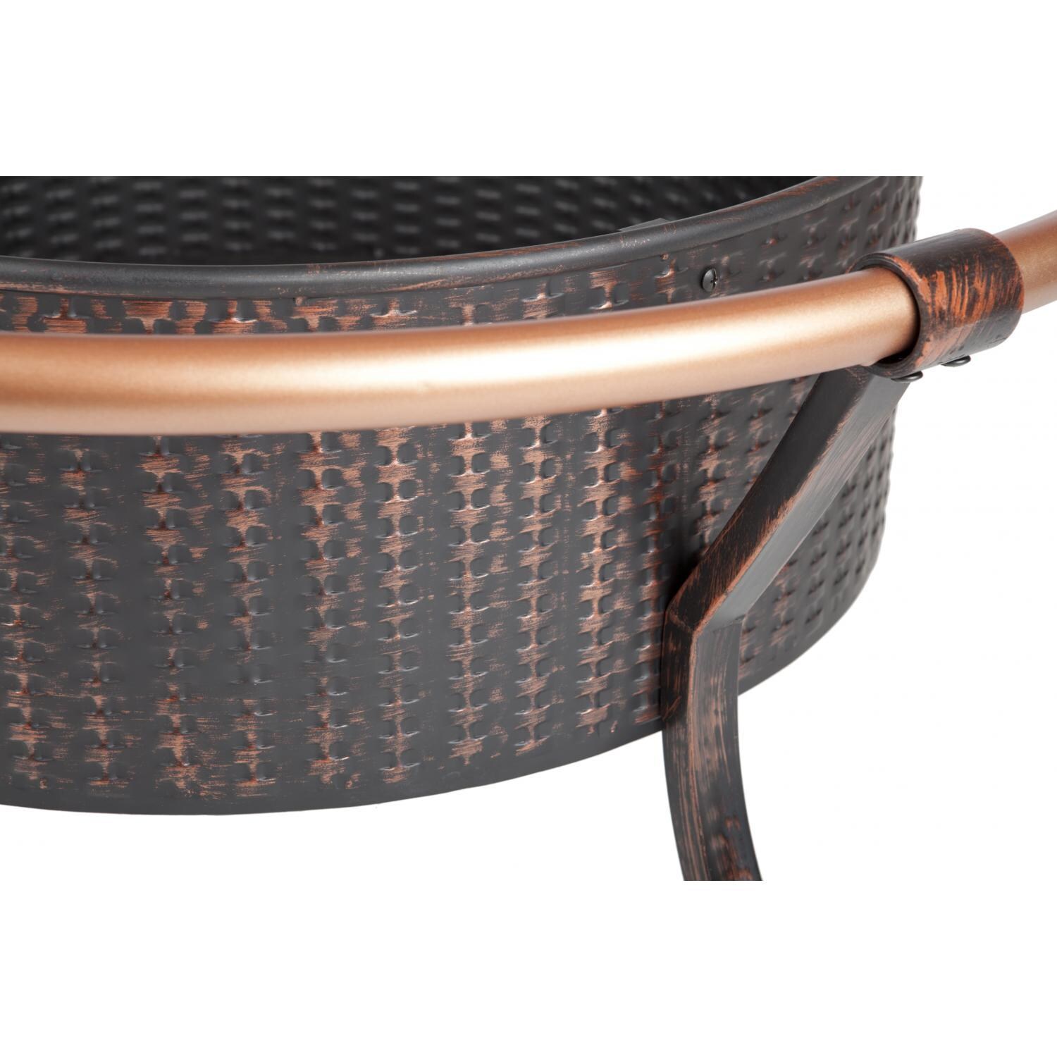 Ultimate Patio Copper Rail 27-Inch Wood-Burning Fire Pit - Weave Detail thumbnail