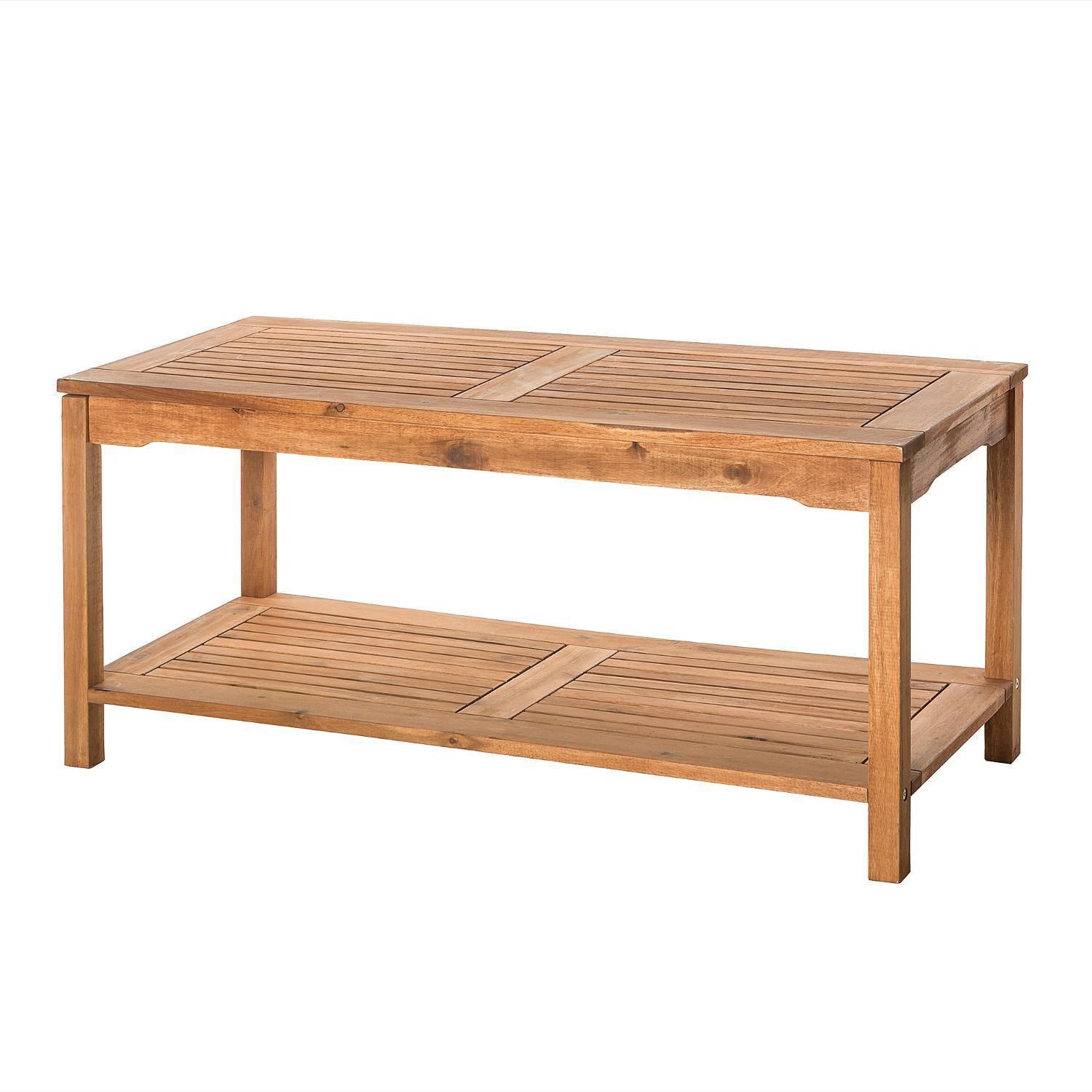 Ultimate Patio Horizon Way 50 X 21 Inch Rectangular Brown Acacia Patio Coffee Table thumbnail