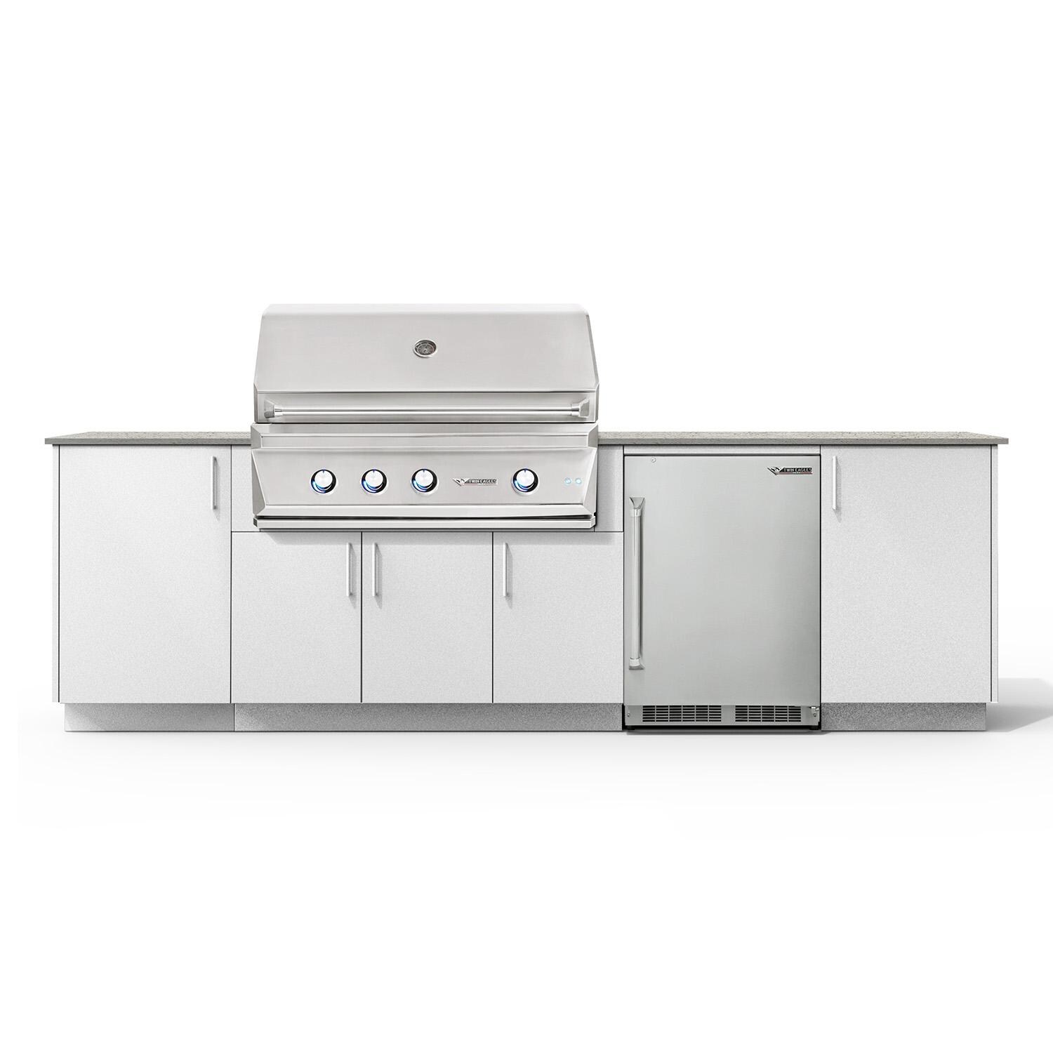 Urban Bonfire B-Horizon-42-TwinEagles-Keon-Chantilly Horizon 42 Outdoor Kitchen w/ Twin Eagles Propane Grill, Refrigerator, Keon Countertop & Chantilly Finish thumbnail