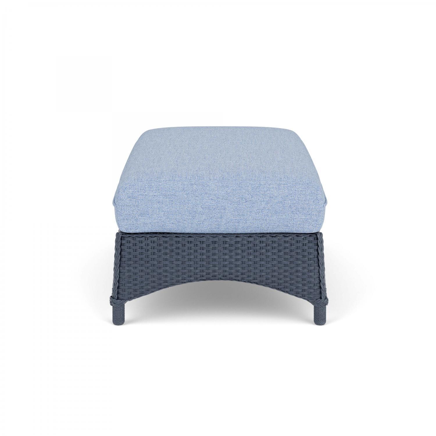 Lloyd Flanders Mandalay Large Ottoman in Denim Blue Finish with Demo Skyway Fabric - Side thumbnail