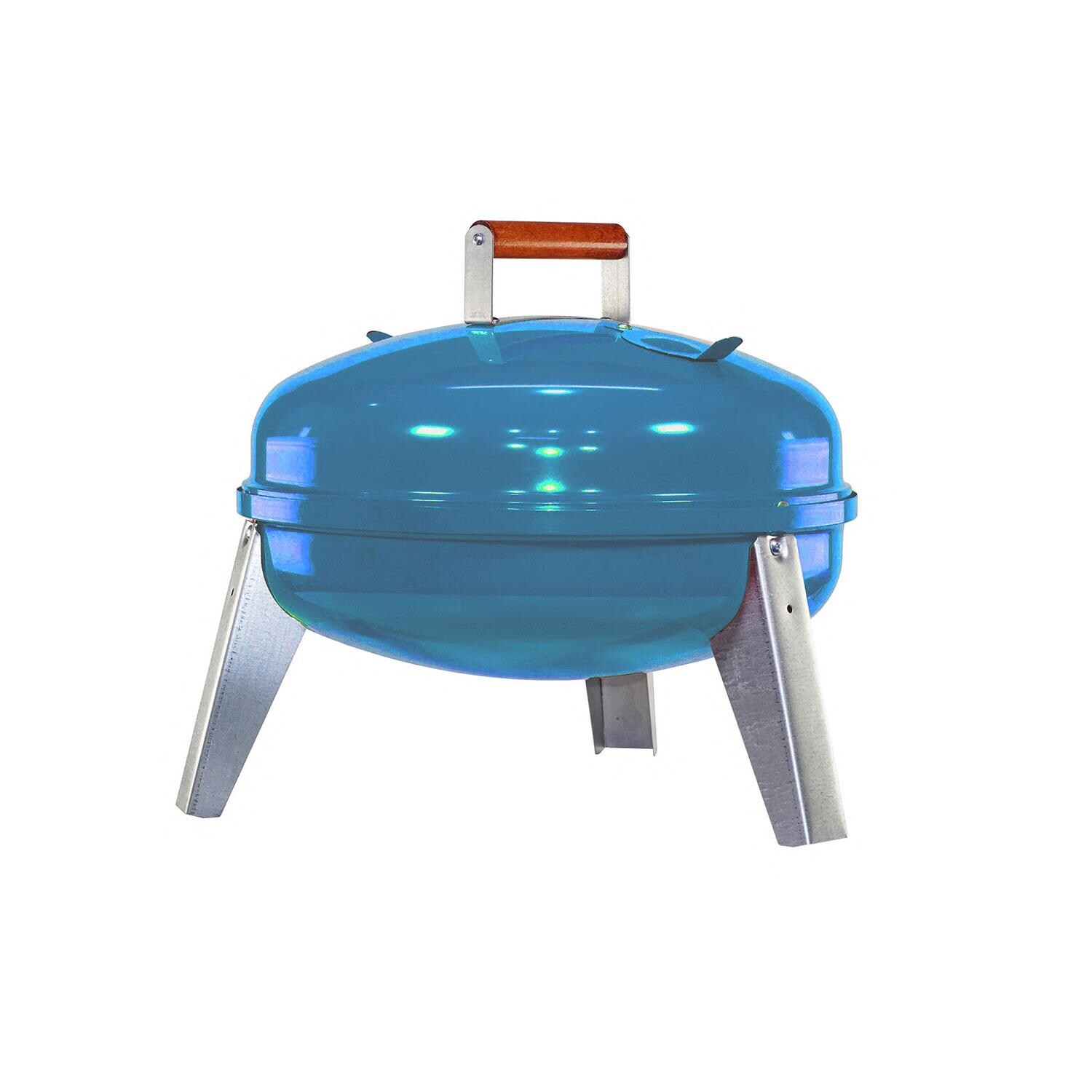 Americana 2130.4.411 21-Inch Painted Steel Portable Charcoal/Electric Grill By Meco - Admiral Blue - White Background thumbnail