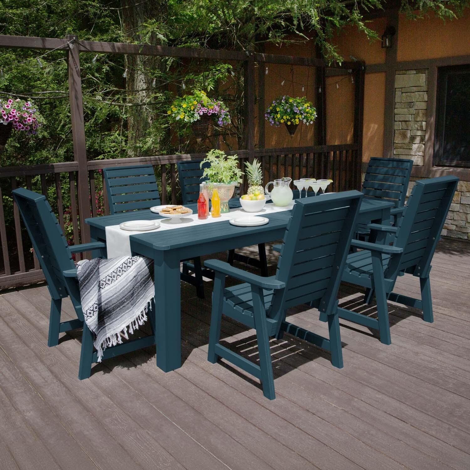 Elm Pointe 7 Pc Recycled Plastic Dining Set In Nantucket Blue by Lakeview - Lifestyle thumbnail