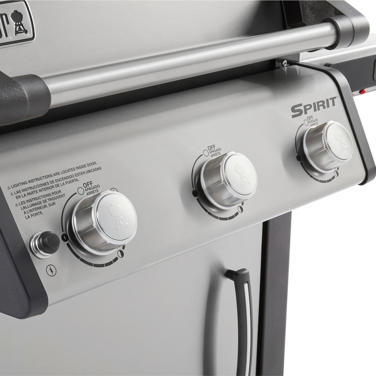 Weber Spirit 47502401 SX-315 Freestanding Natural Gas Smart Grill - Stainless Steel - Polished Metal Handle & Control Knobs thumbnail