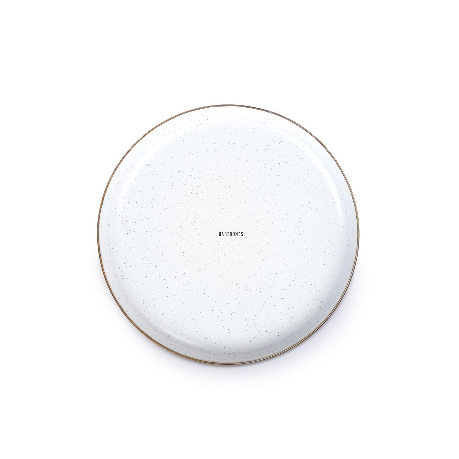 Barebones Living CKW-391 Enamel Deep Plate Set - Set of 2 - Eggshell - Bottom View thumbnail