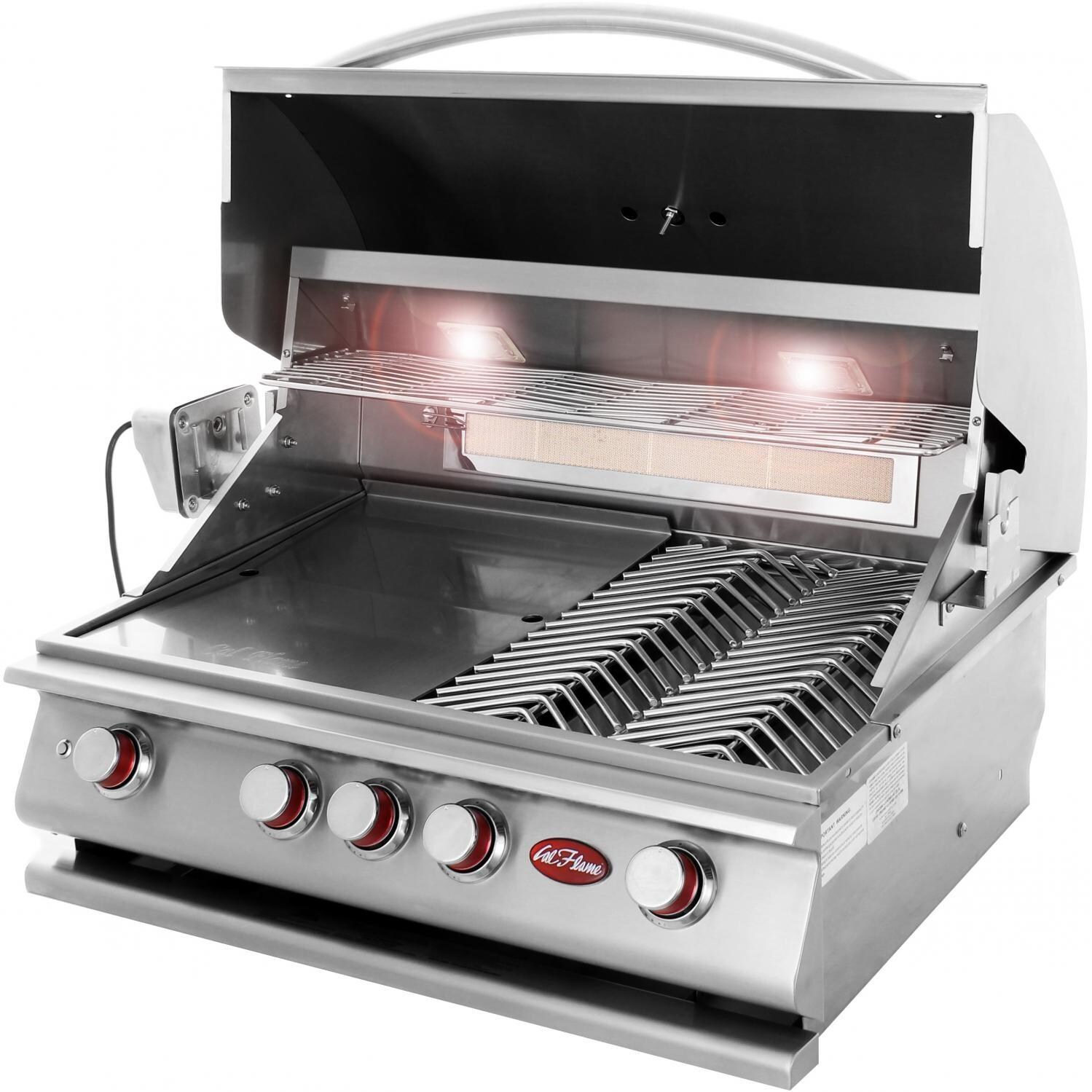Cal Flame P4 4 Burner Built-In Propane Gas Grill - Internal Lights thumbnail