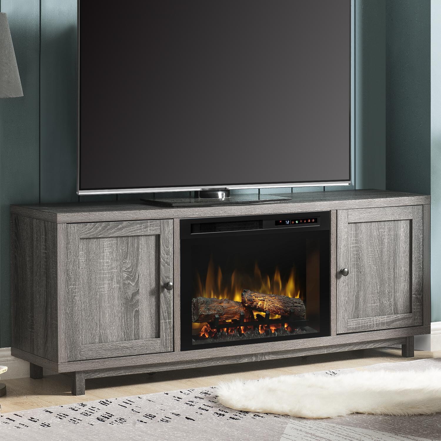 Dimplex - GDS26L8-1908IM - Jesse 65-Inch Electric Fireplace Media Console - Logs - Iron Mountain Gray thumbnail