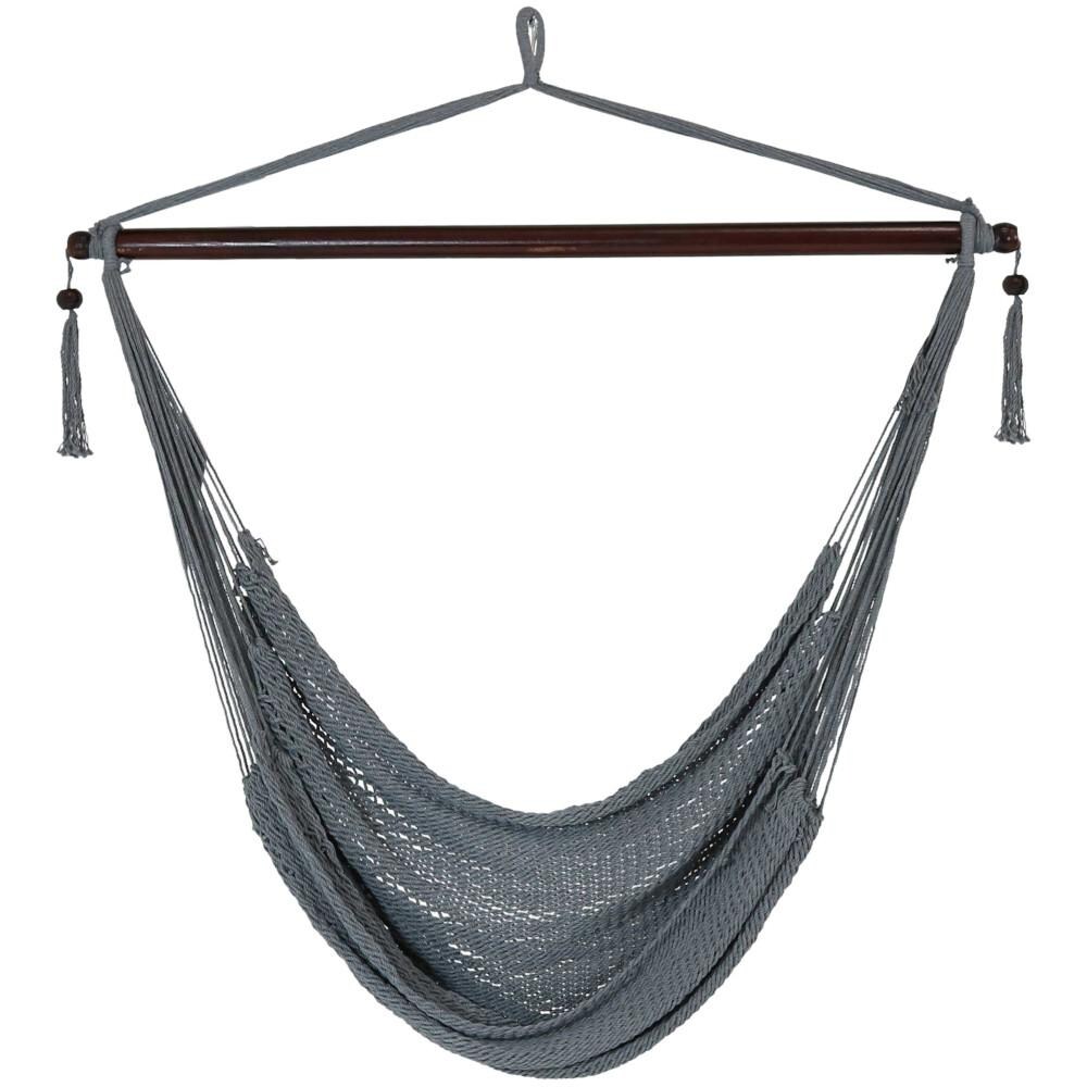 Sunnydaze Decor Extra Large Hanging Caribbean Hammock Chair - Gray - WIM-339 image