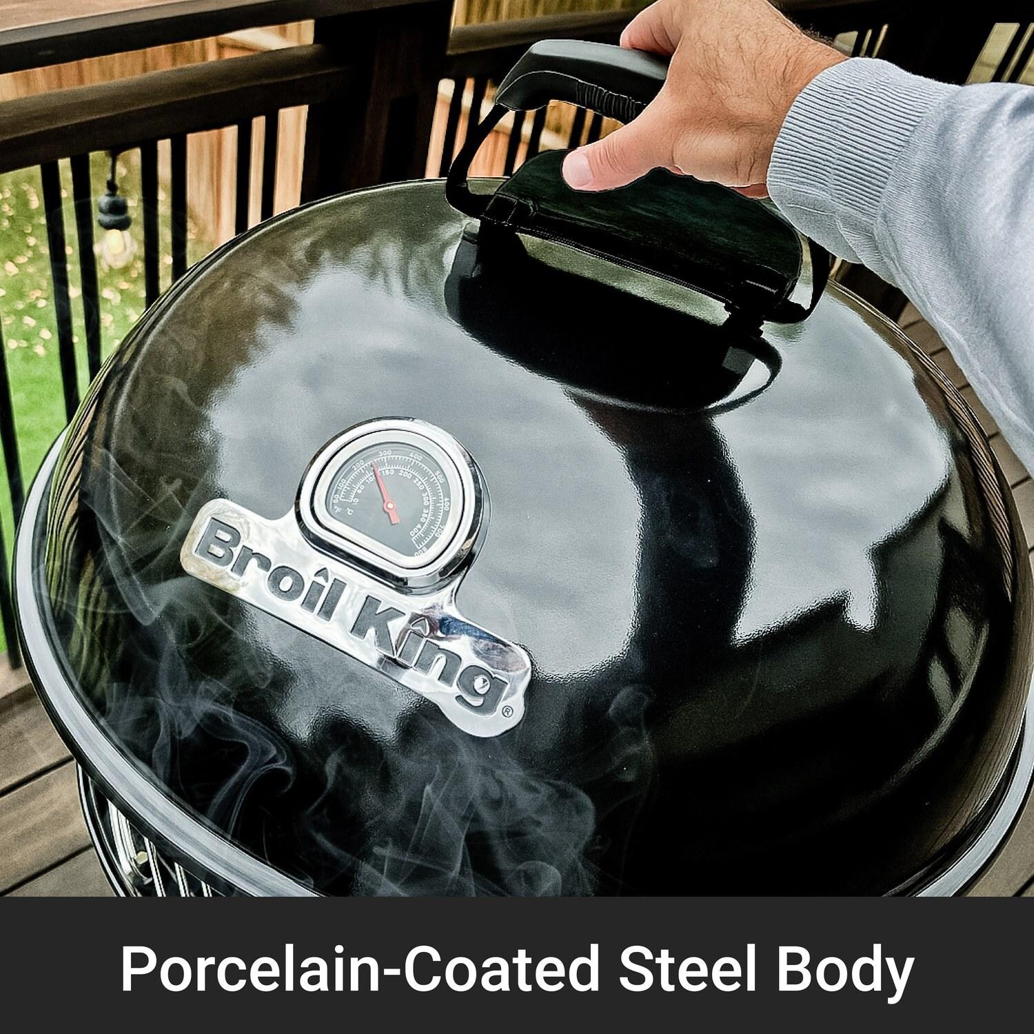 Broil King 400010 Kettle 18 1/2-in Charcoal Grill - Black - Porcelain-Coated Steel Body - Detail thumbnail
