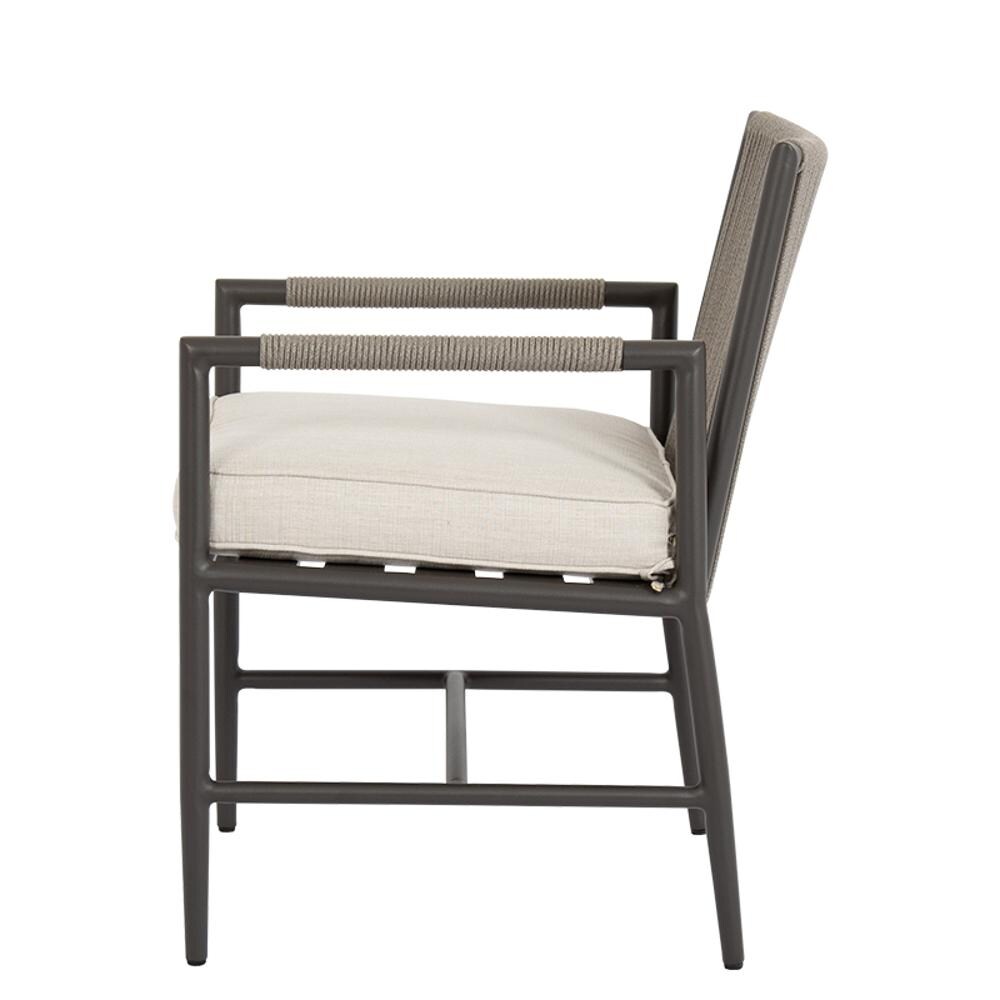 Sunset West - 4601-1-57005 - Pietra Rope & Aluminum Patio Dining Chair W/ Sunbrella Echo Ash Cushion - Side View thumbnail