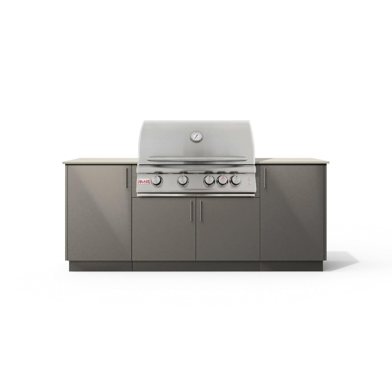 Urban Bonfire Sierra 32 Outdoor Kitchen w/ Blaze LTE Natural Gas Grill, Danae Dekton Countertop & Clay Finish - B-Sierra-32-Blaze-Danae-Clay