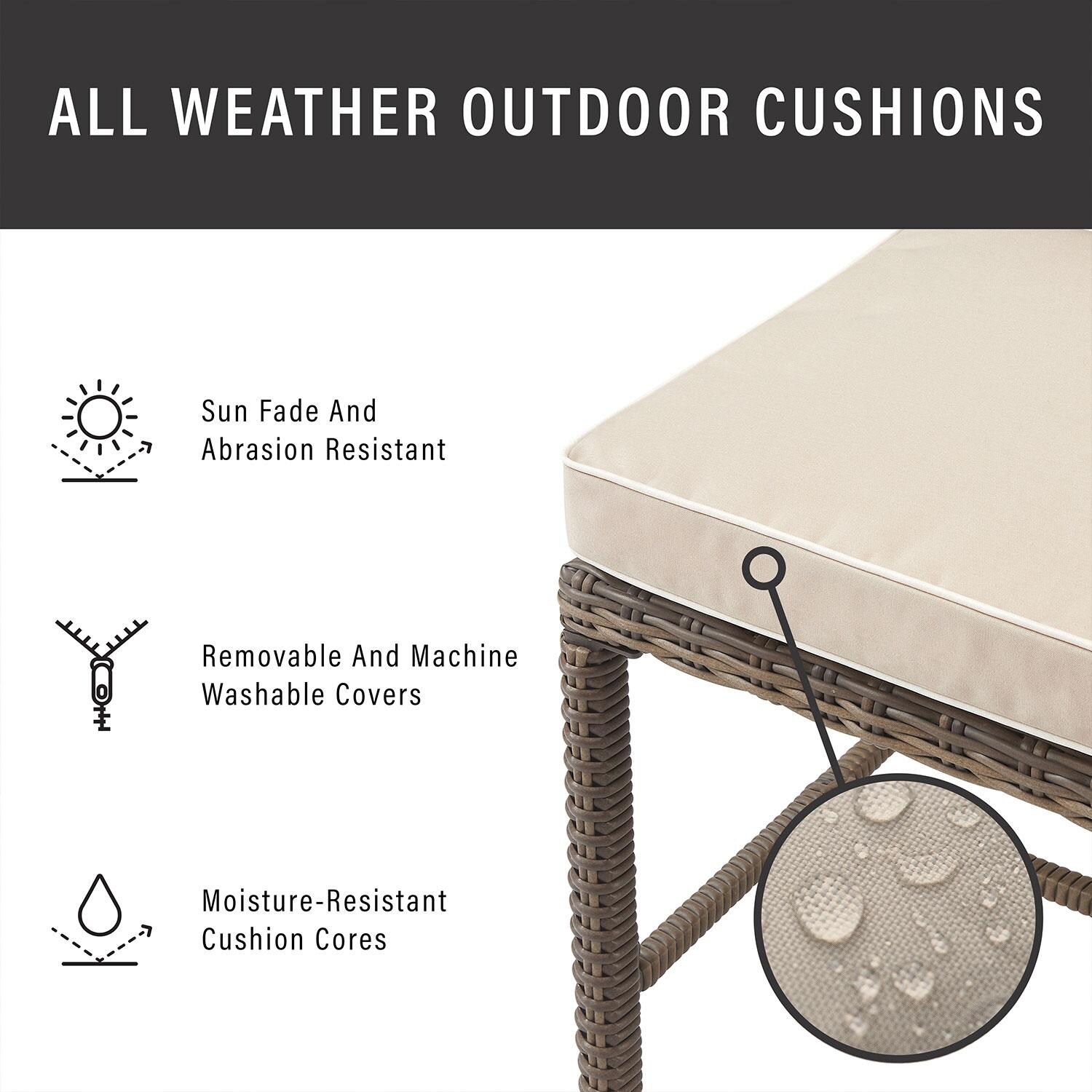 Ultimate Patio UP-92653WB-SA 7Pc Wicker Outdoor Dining Set in Sand - Cushion Weather Resistant - Diagram thumbnail