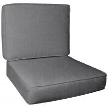 Sunbrella Cast Slate Large Outdoor Replacement Club Chair Cushion Set W/ Piping By BBQGuys image