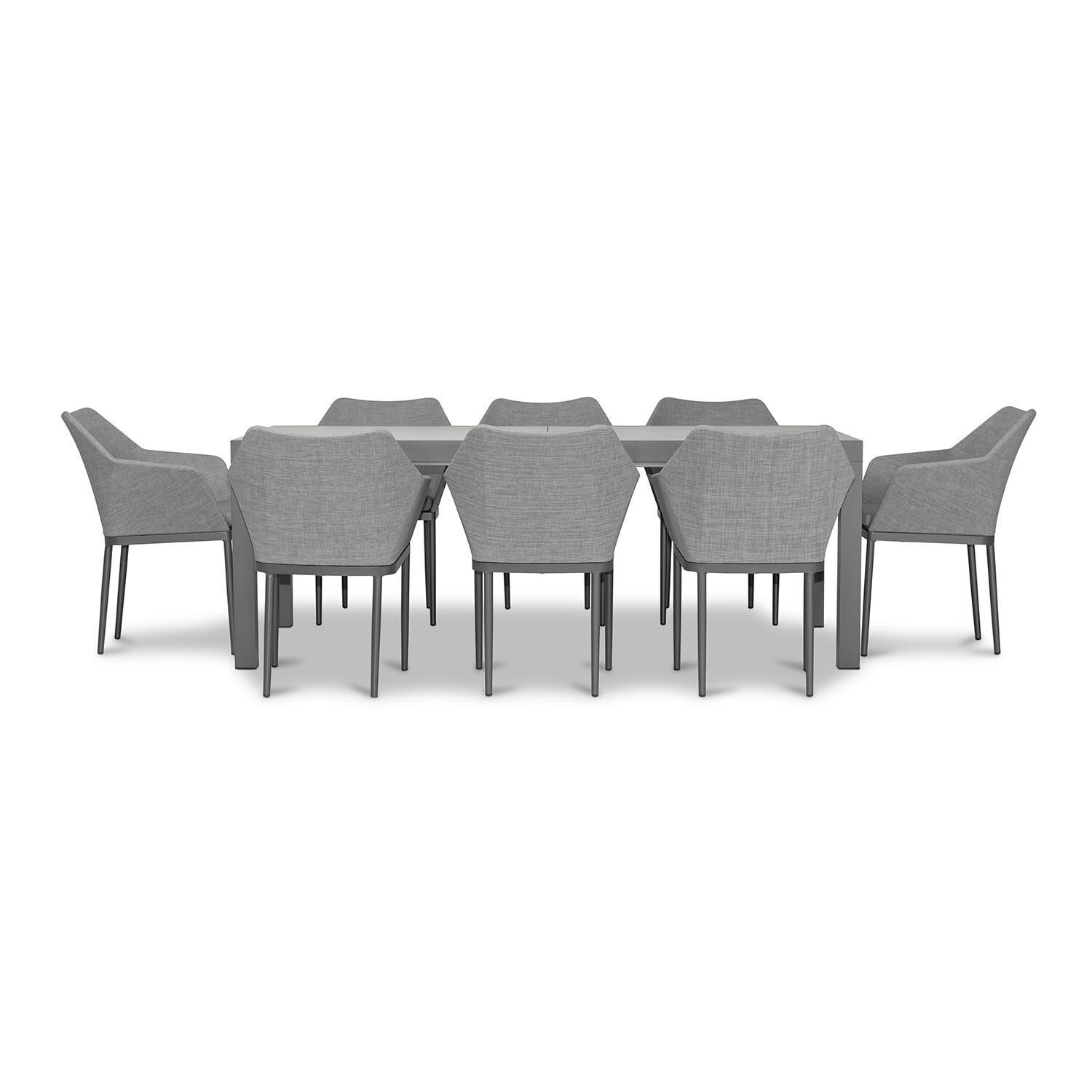 Starlook Bay 9 Pc Aluminum Extendable Dining Set in Slate/Concrete by Lakeview - White Background thumbnail