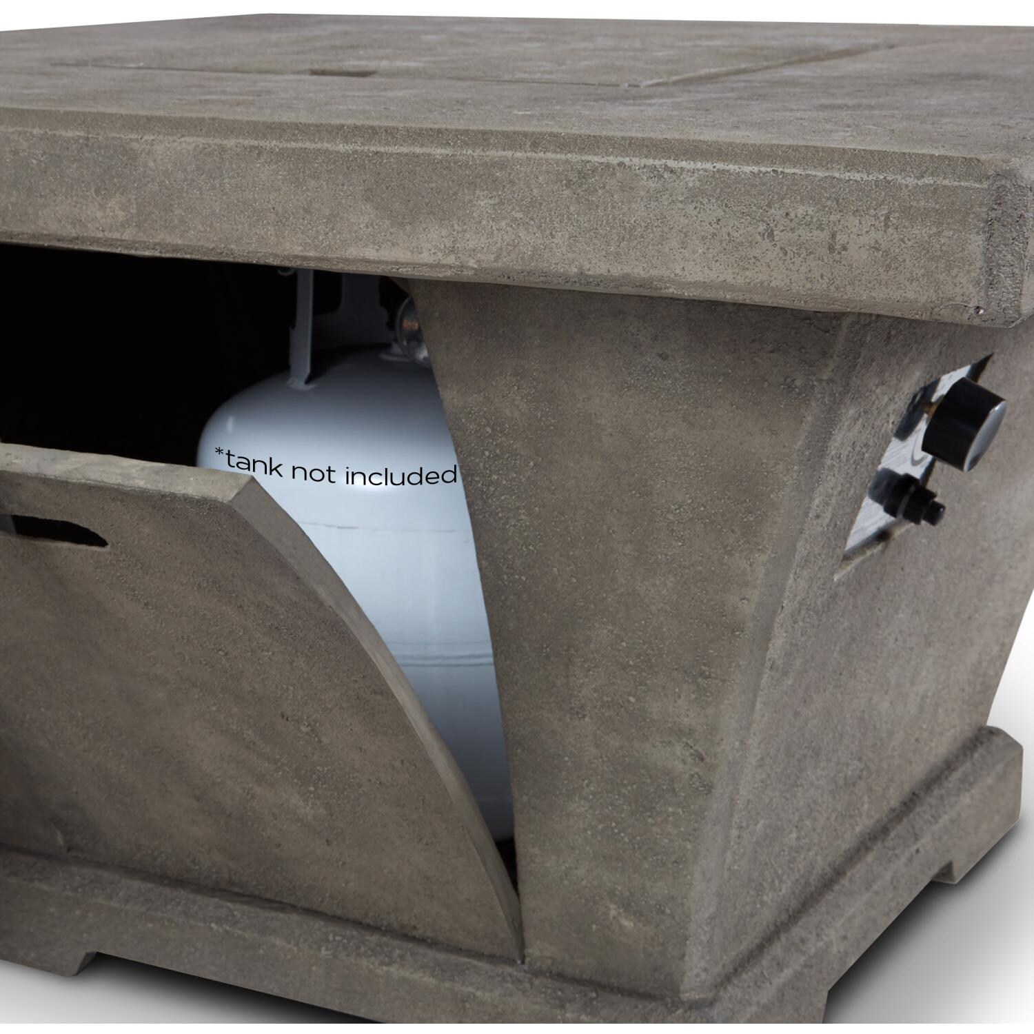 Real Flame Monaco LP Fire Pit Chat Table - Rectangle - Detail - Glacier Gray thumbnail