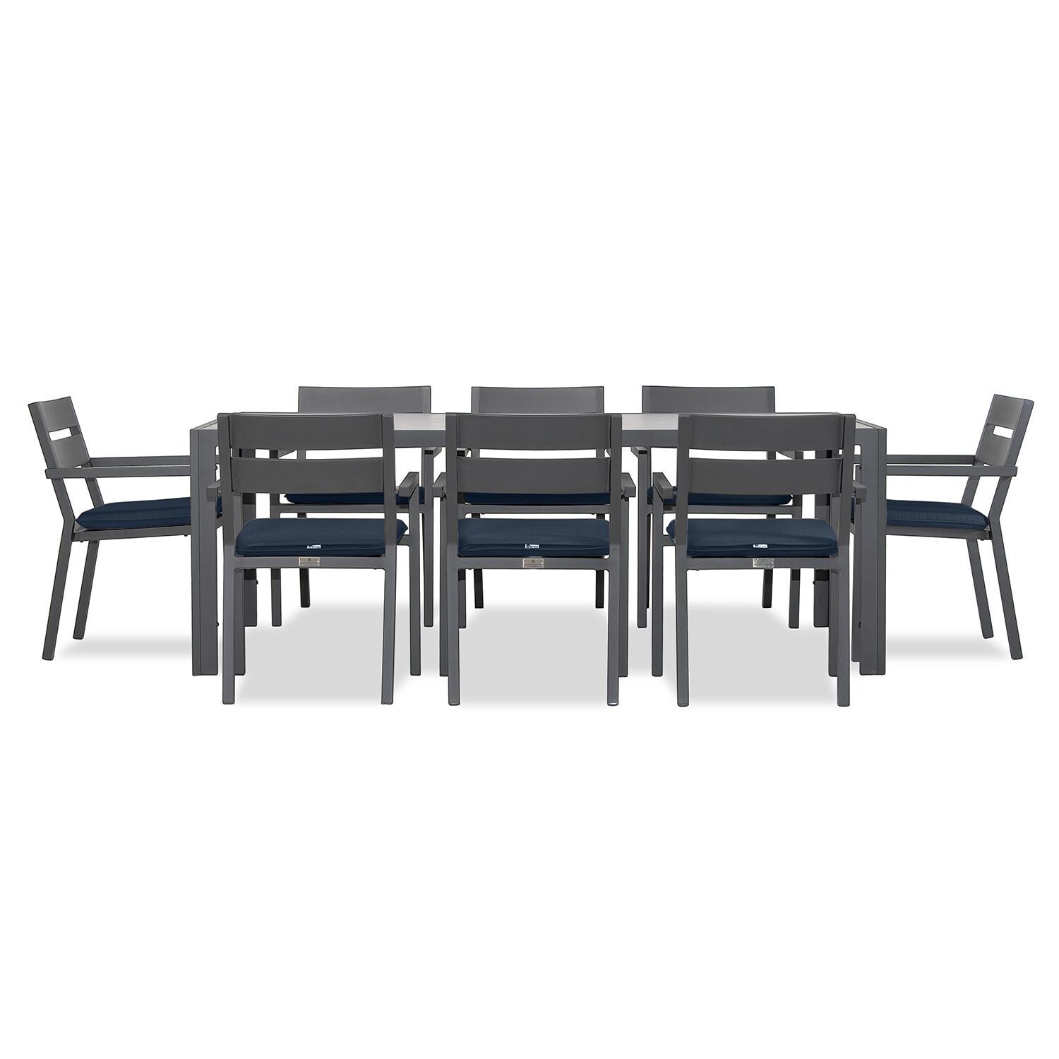 Calm Bay 9 Pc Rectangular Dining Set in Slate/Spectrum Indigo by Lakeview - White Background 3 thumbnail
