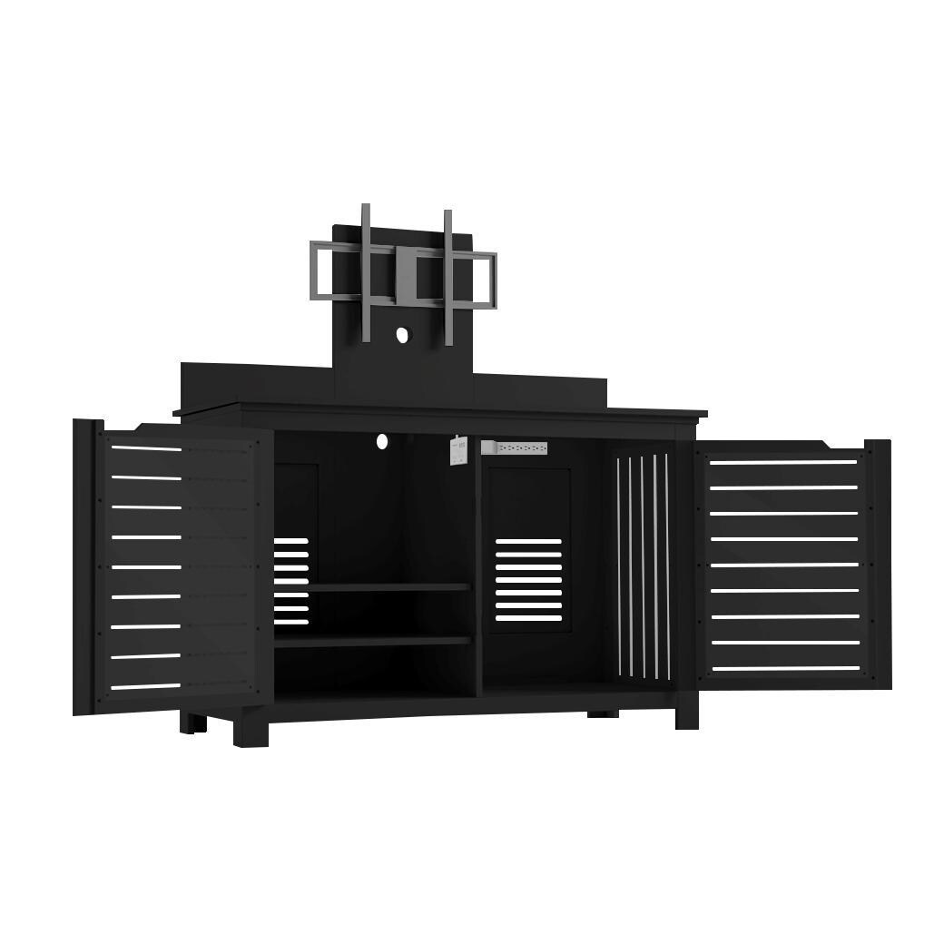 Ledge Lounger Mainstay Rectangle Bar Credenza w/ TV Mount - Black