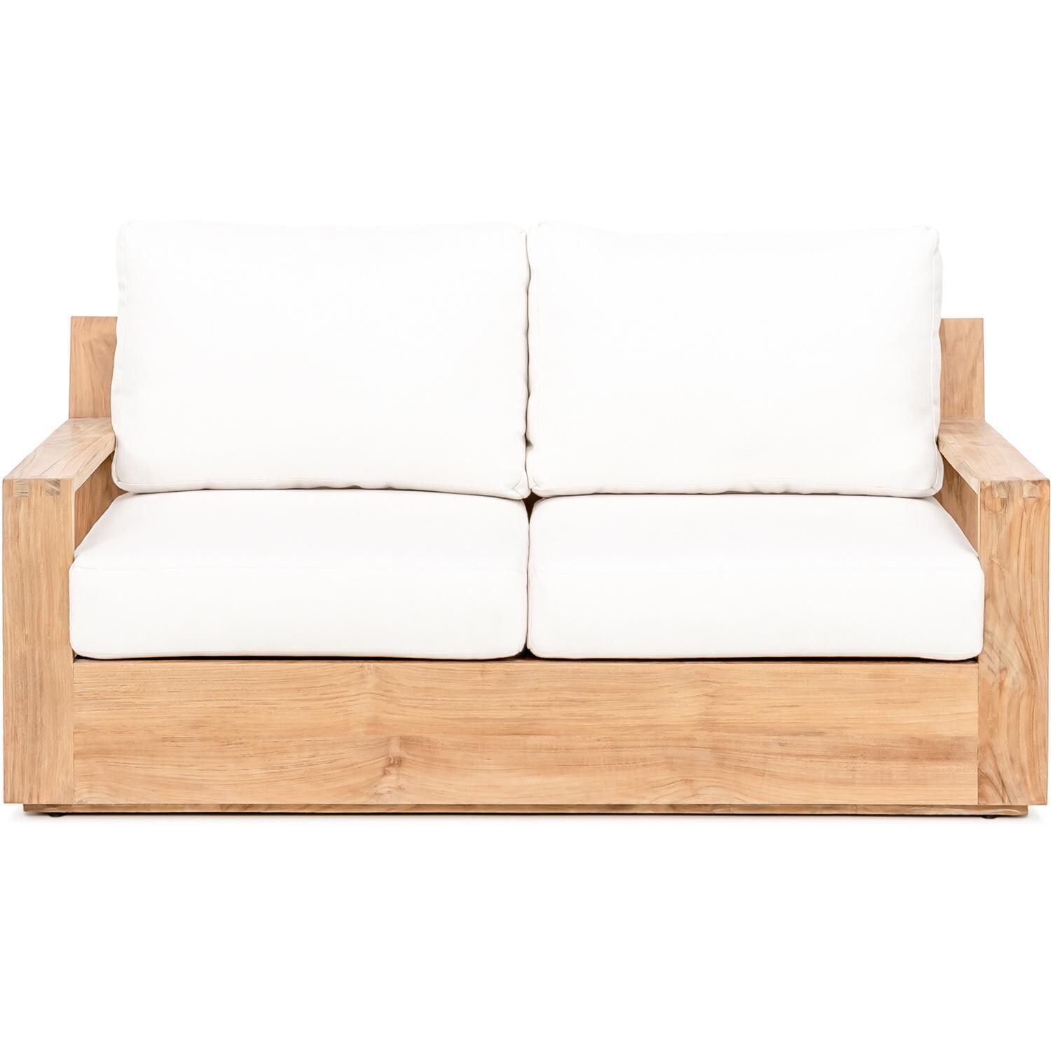 Atlantic Teak Patio Loveseat in Natural By Teak + Table
