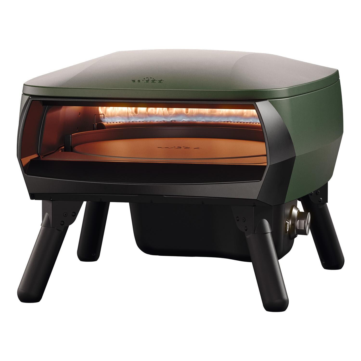 Witt 80650189 Piccolo Rotante Propane Pizza Oven - Matte Green - White Background thumbnail