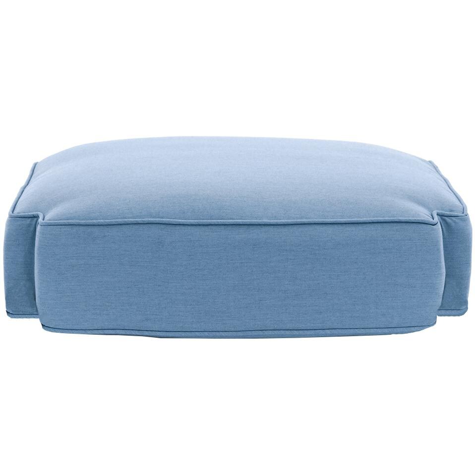 Sunbrella Canvas Sky Blue Large Outdoor Replacement Ottoman Cushion W