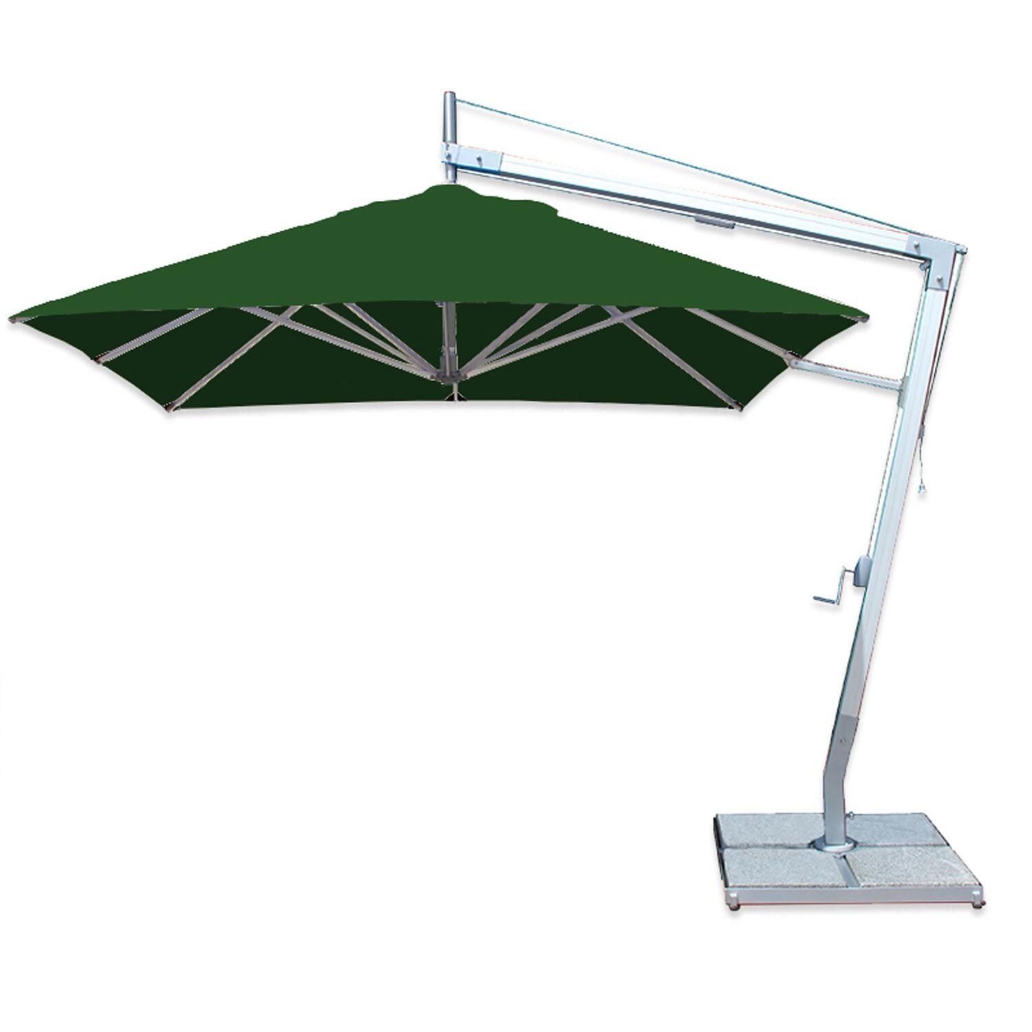 Bambrella Santa Ana 8 1/2 Ft Square Side Pole Umbrella - Forest Green Canopy