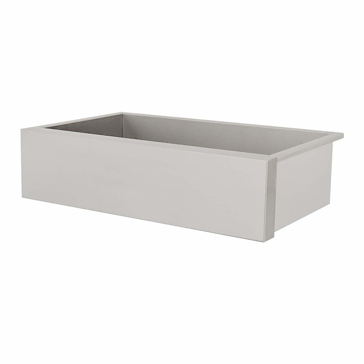 RCS RSNK3A Stainless Steel Farm House Outdoor Sink w/ Wire Grate and Cutting Board - Angled View - White Background thumbnail