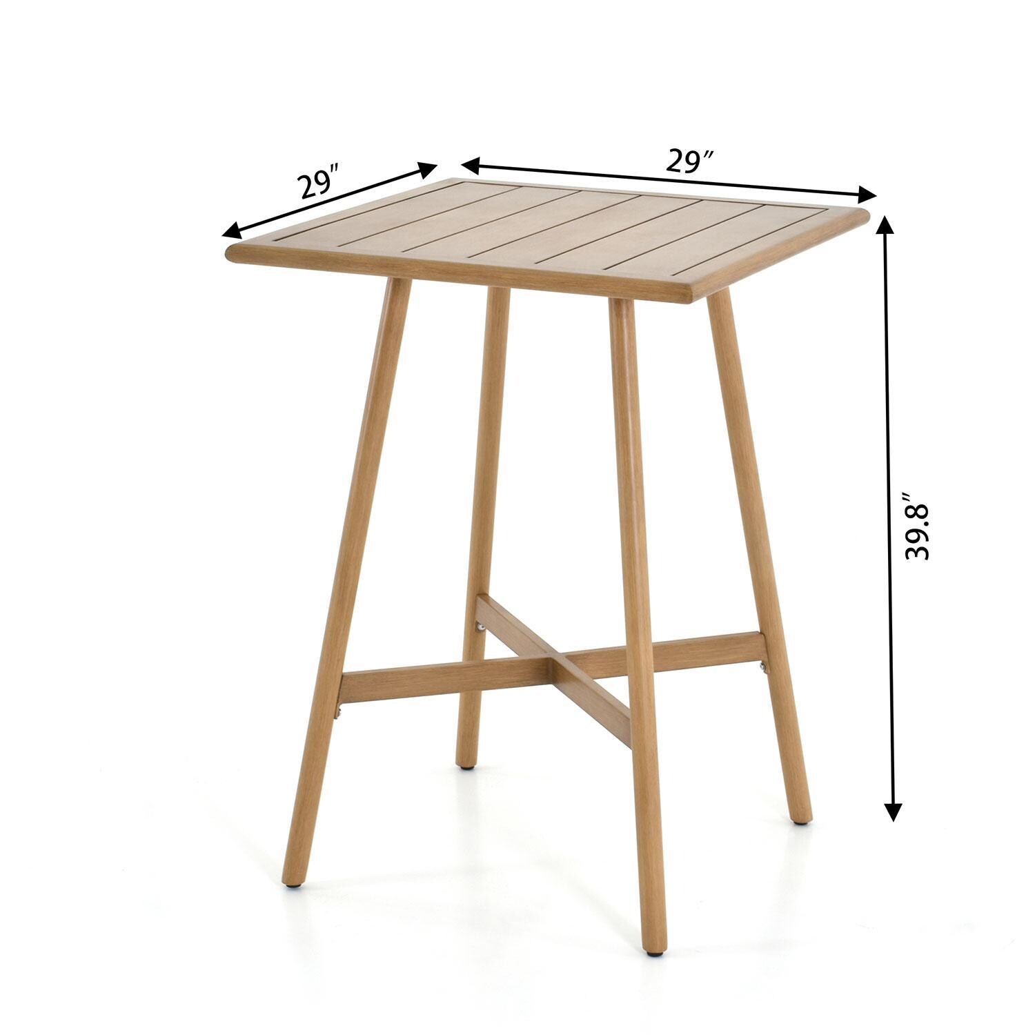 Dove Cay 29 Inch Aluminum Bar Table by Lakeview Outdoor Designs - Dimensions - Dimensional thumbnail