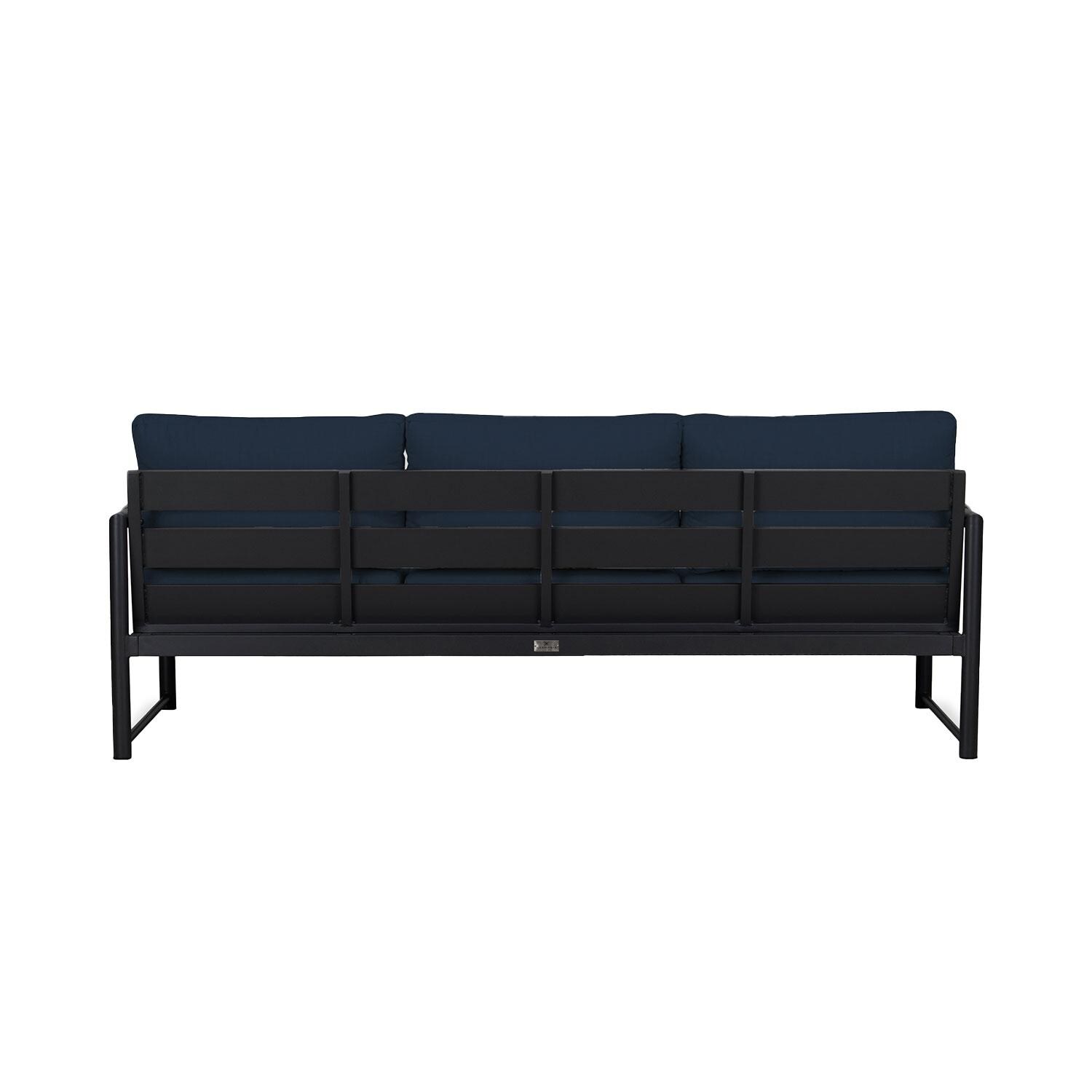 Lakeview AVEBAY-BK-CO-S-IN Avenue Bay Black/Carbon Sofa - Spectrum Indigo - Rear View - White Background thumbnail