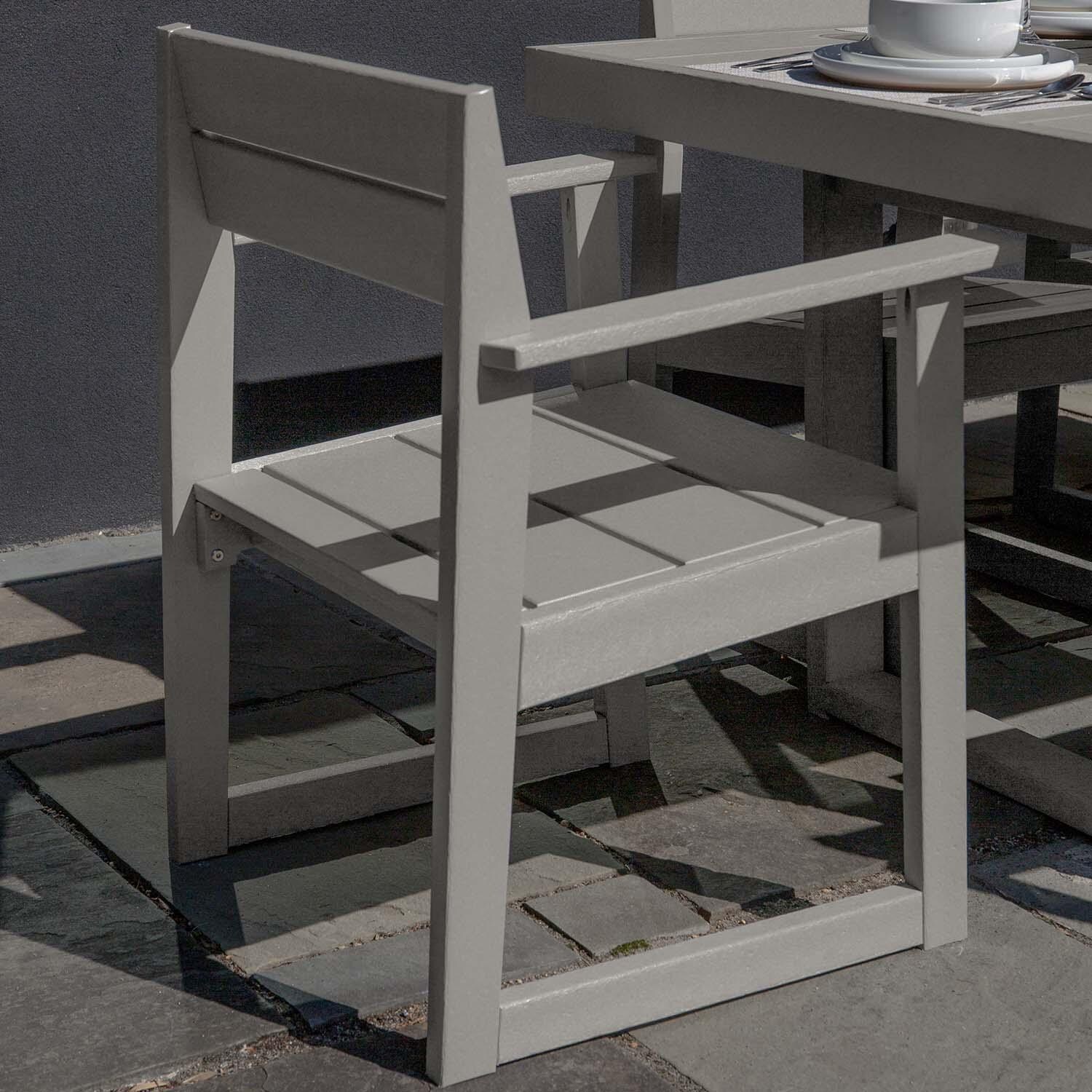 Hazel Cove 7 Pc Recycled Plastic Dining Set in Cove Gray by Lakeview Outdoor Designs - Chair - Detail thumbnail