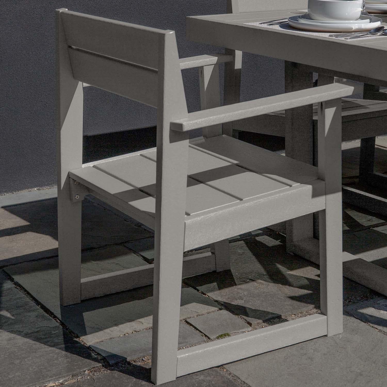 Hazel Cove 7 Pc Recycled Plastic Dining Set in Cove Gray by Lakeview Outdoor Designs - Chair - Detail thumbnail