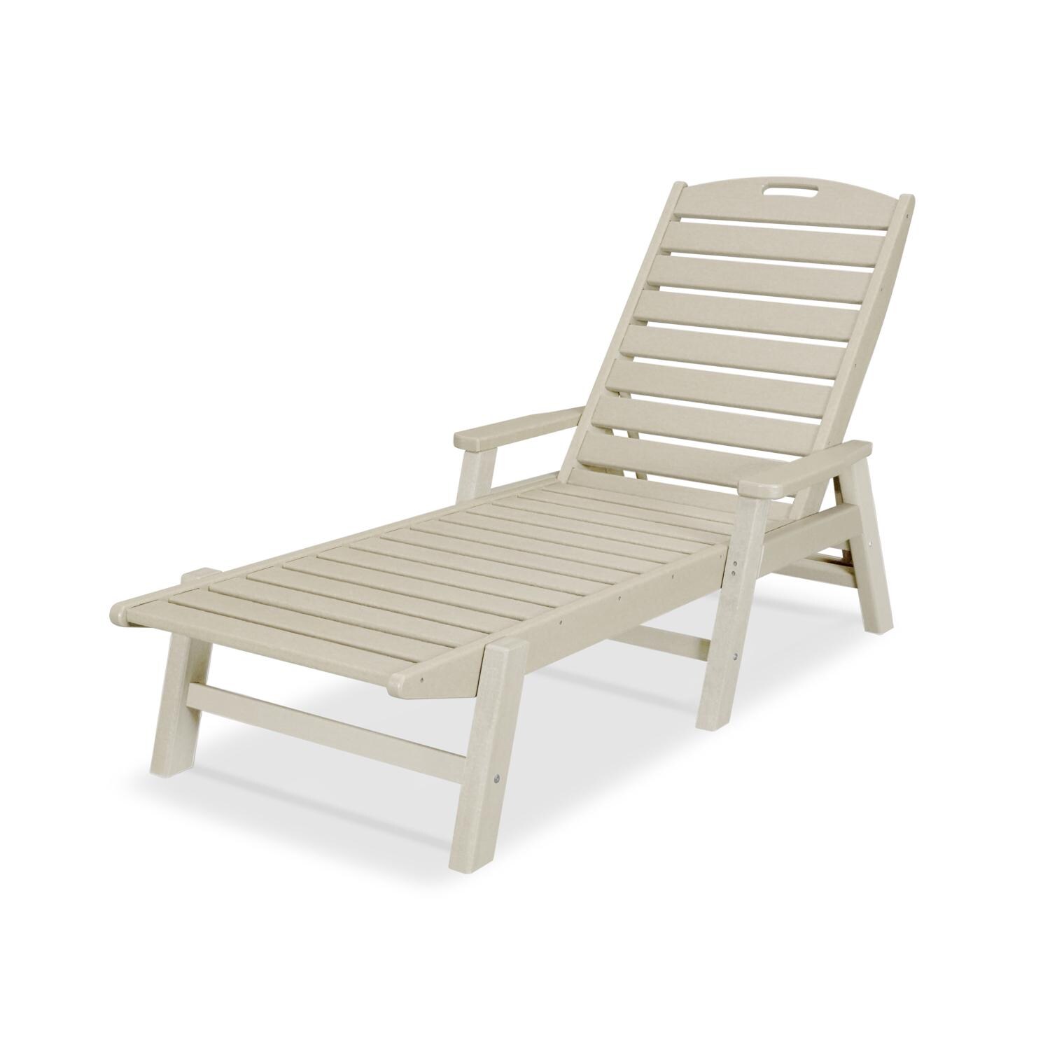 POLYWOOD Nautical Chaise W/Arms - Sand thumbnail