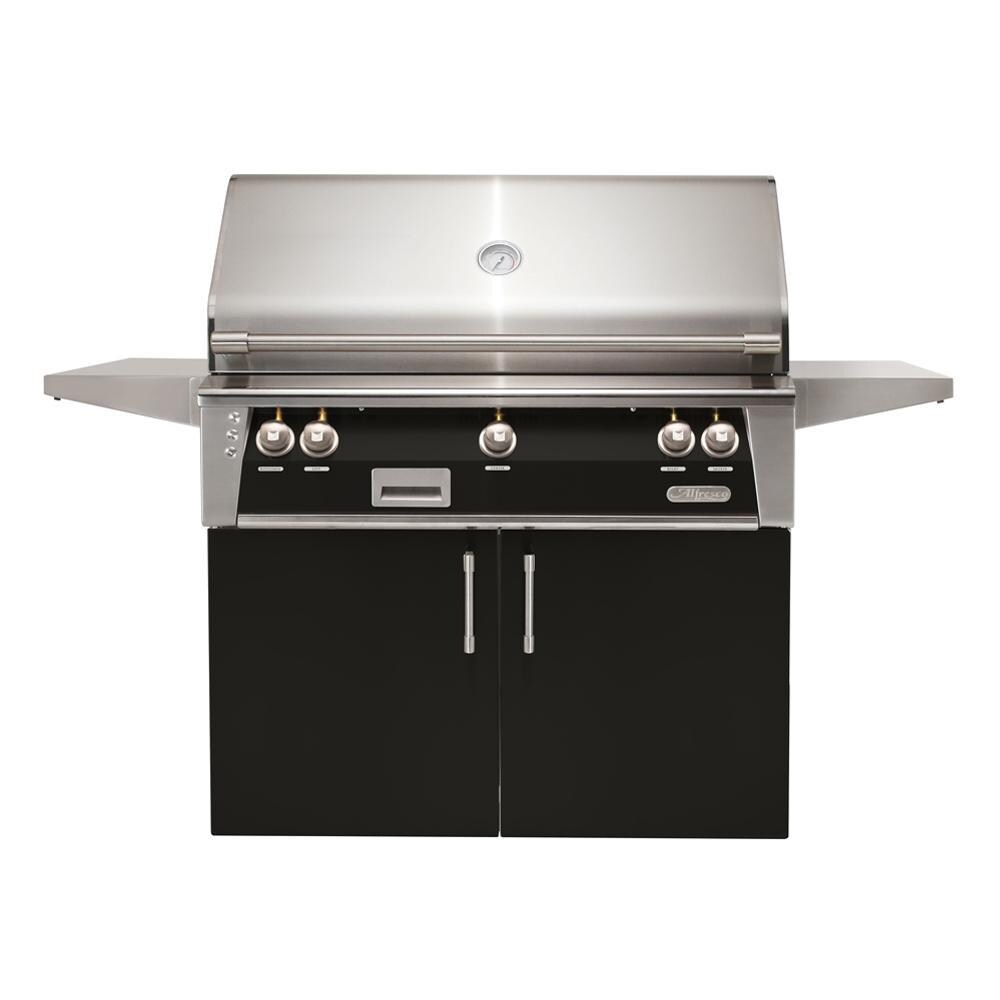 Alfresco ALXE 42-Inch Freestanding Natural Gas Grill With Sear Zone And Rotisserie in Jet Black Gloss - ALXE-42SZC-NG-S9005