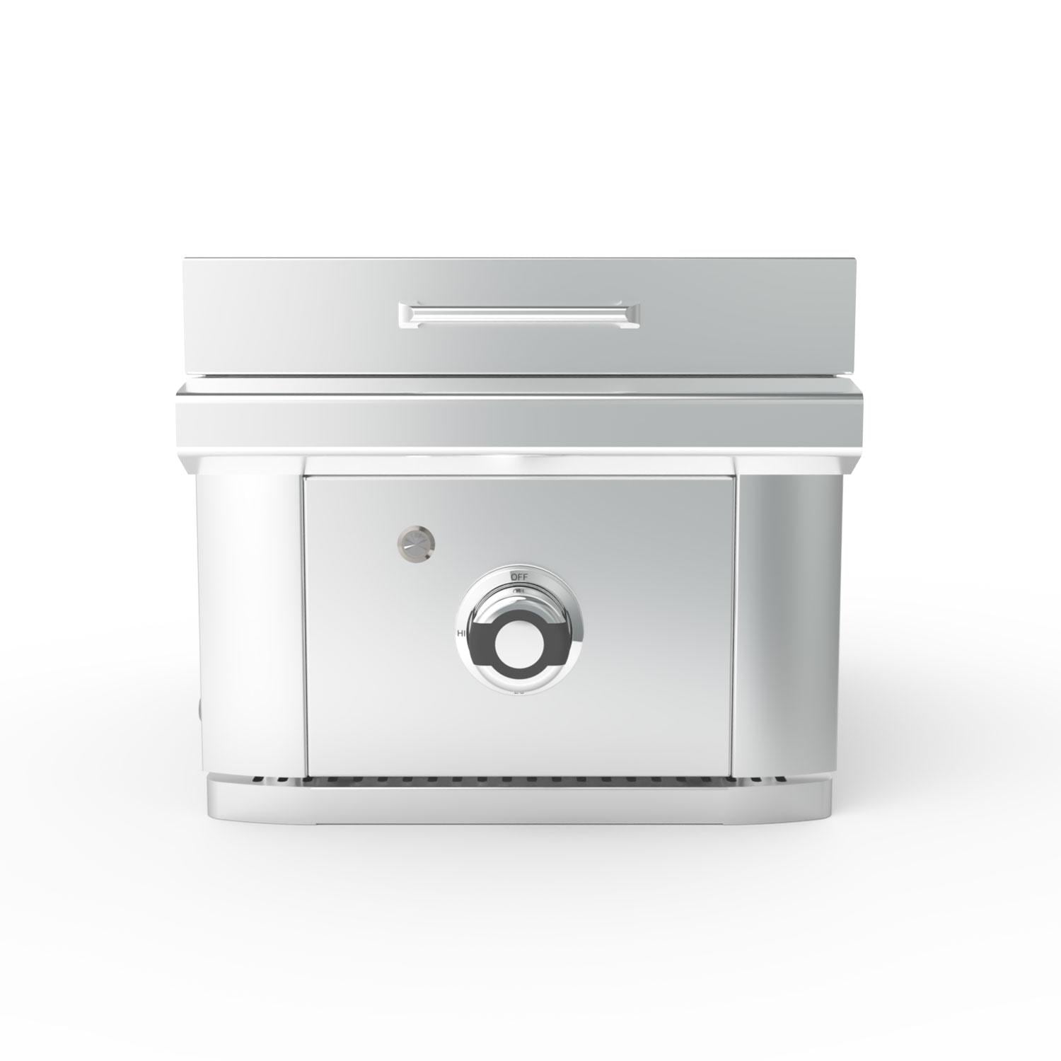 Wildfire WFSDGRD-SS-LP Ranch PRO 15 Inch 304 SS Propane Side Griddle - Display - White Background thumbnail