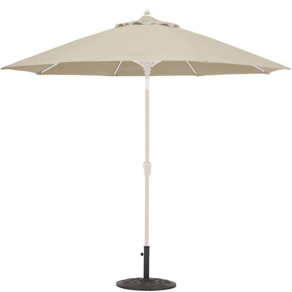 Galtech 9 Ft. Octagonal Bar Height Aluminum Patio Umbrella W/ Crank Lift & Auto Tilt - White Frame W/ Antique Beige Sunbrella Fabric (Umbrella Base Not Included) thumbnail
