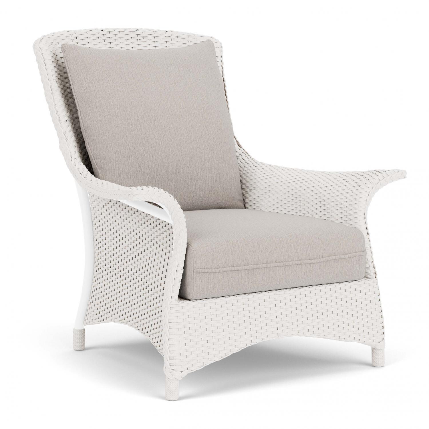 Lloyd Flanders Mandalay Lounge Chair in White Finish with Remy Cloud fabric - Angled thumbnail