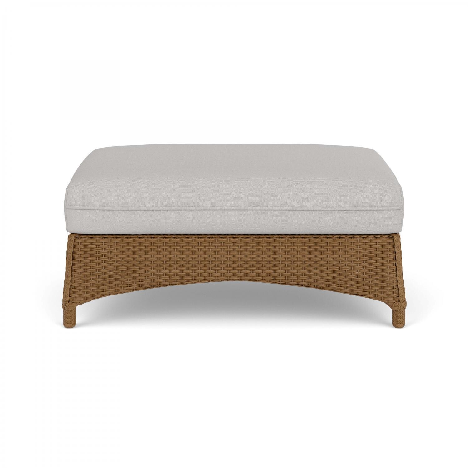 Mandalay Large Wicker Ottoman in Hickory/Tundra Dove By Lloyd Flanders