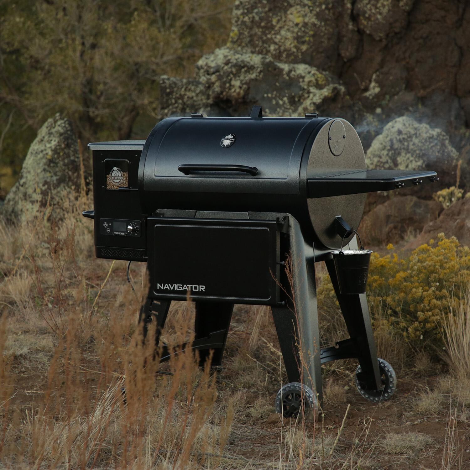 Pit Boss PBPEL085010527 Navigator 850 Wood Pellet Grill W/ Cover & Folding Front Shelf thumbnail