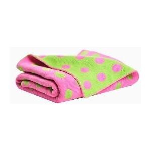 Elegant Baby Knit Baby Blanket - Pink/Green Dot