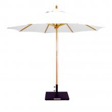 Galtech 9 Ft. Octagonal Hardwood Patio Market Umbrella W/ Pulley - Light Wood W/ Sunbrella Canvas Natural Canopy