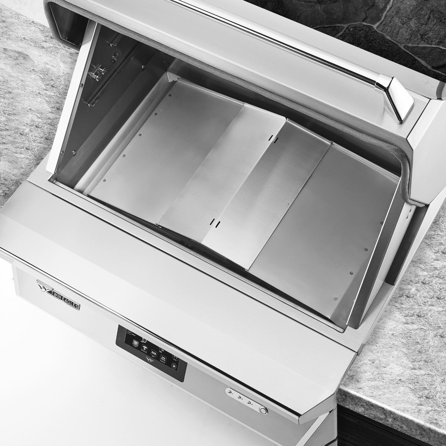 Twin Eagles TEPG36R 36-in Built-In Stainless Steel Pellet Grill & Smoker w/ Rotisserie - Extra-Thick Vaporizer Plate - Detail thumbnail