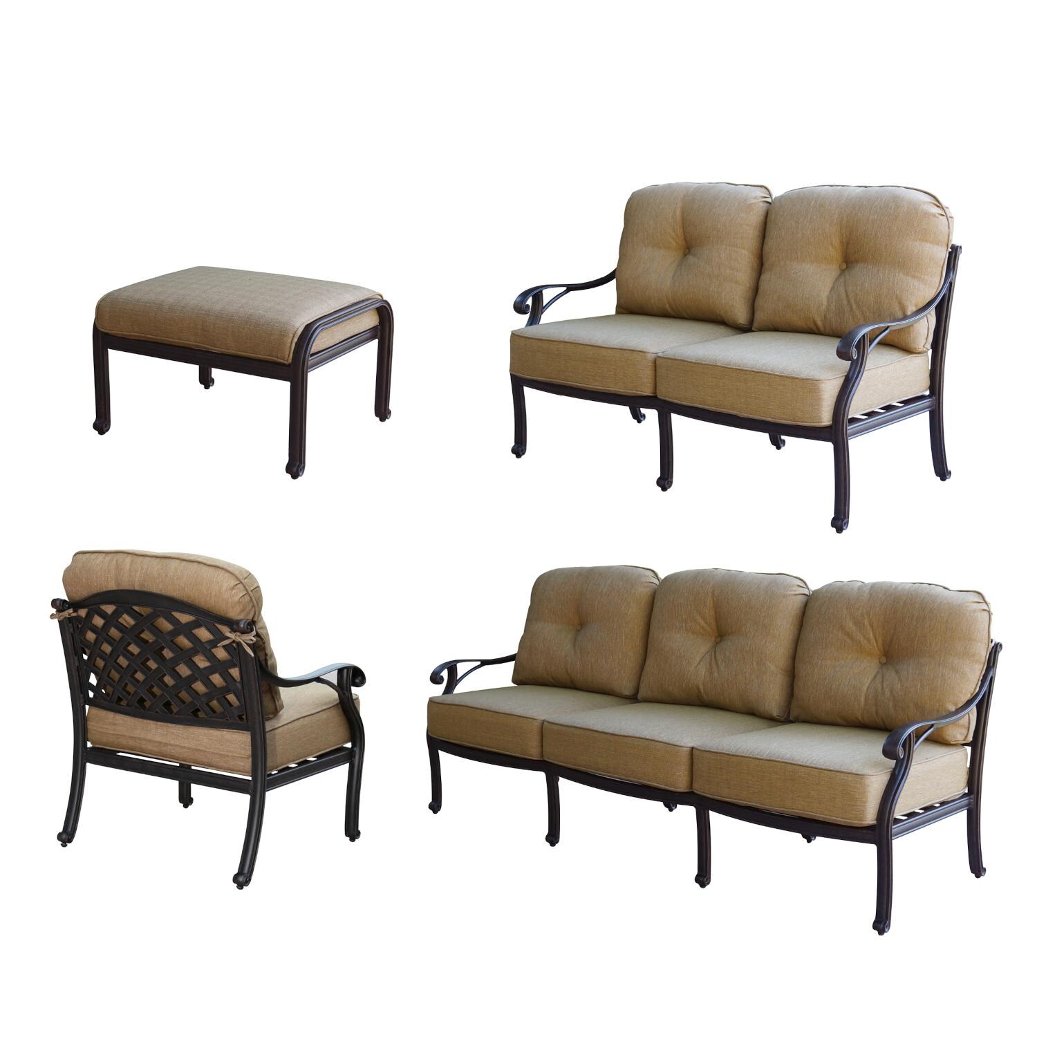 Darlee Nassau Replacement Deep Seating Cushion Set - Sesame