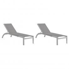 Argento 2 Piece Aluminum Patio Chaise Lounge Set W/ Wicker Side Rails By Oxford Garden - Titanium Sling