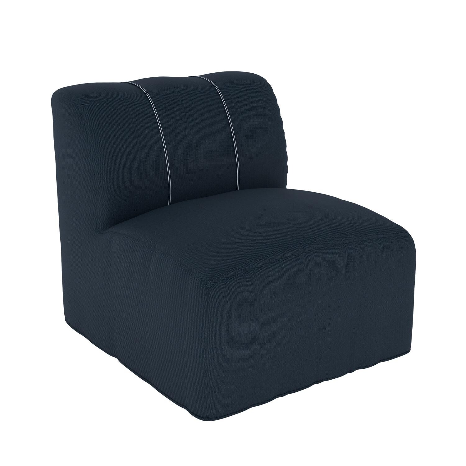 Lakeview NC2001-5PC-CN Pine Valley 5 Pc Recycled Plastic Seating Set in Blue/Canvas Navy - Chair - White Background thumbnail