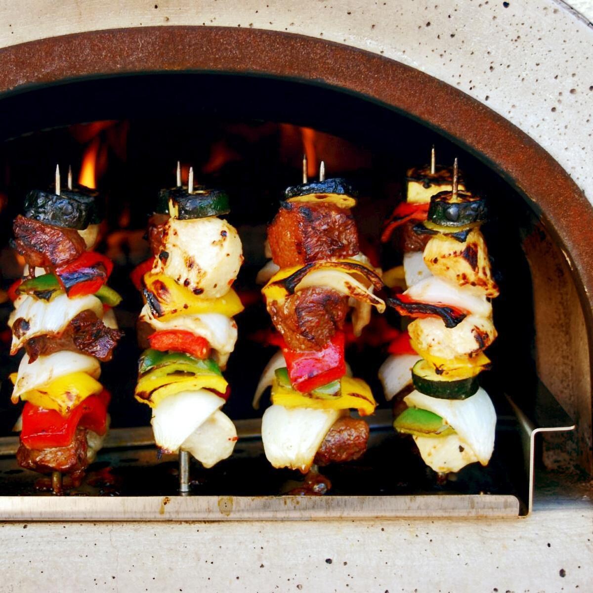 Chicago Brick Oven CBO-O-KIT-750 Built-In Wood Fired Residential Outdoor Pizza Oven DIY Kit - Baking Shish Kabobs thumbnail