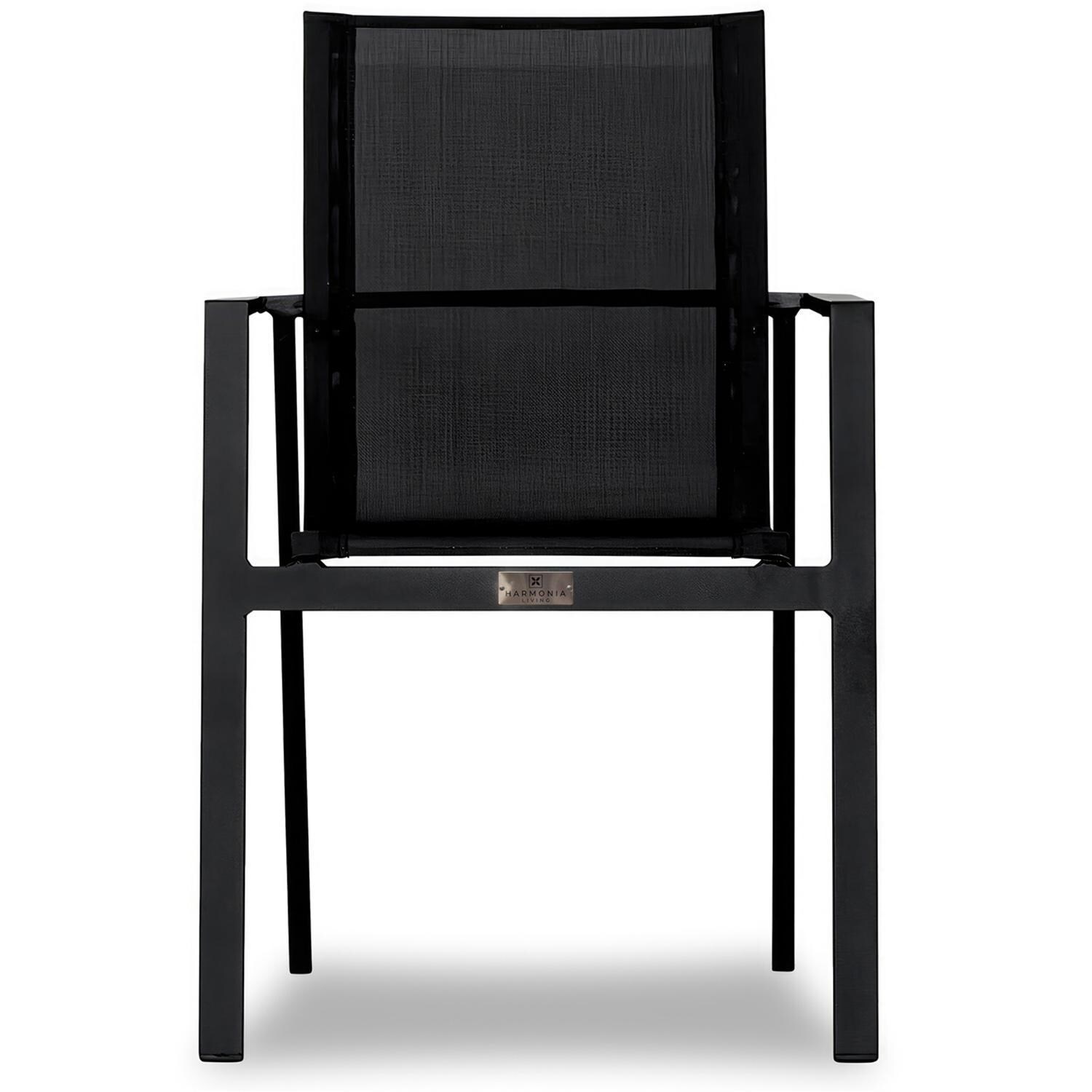 Spring Bay Aluminum Dining Arm Chair in Black/Black by Lakeview Outdoor Designs