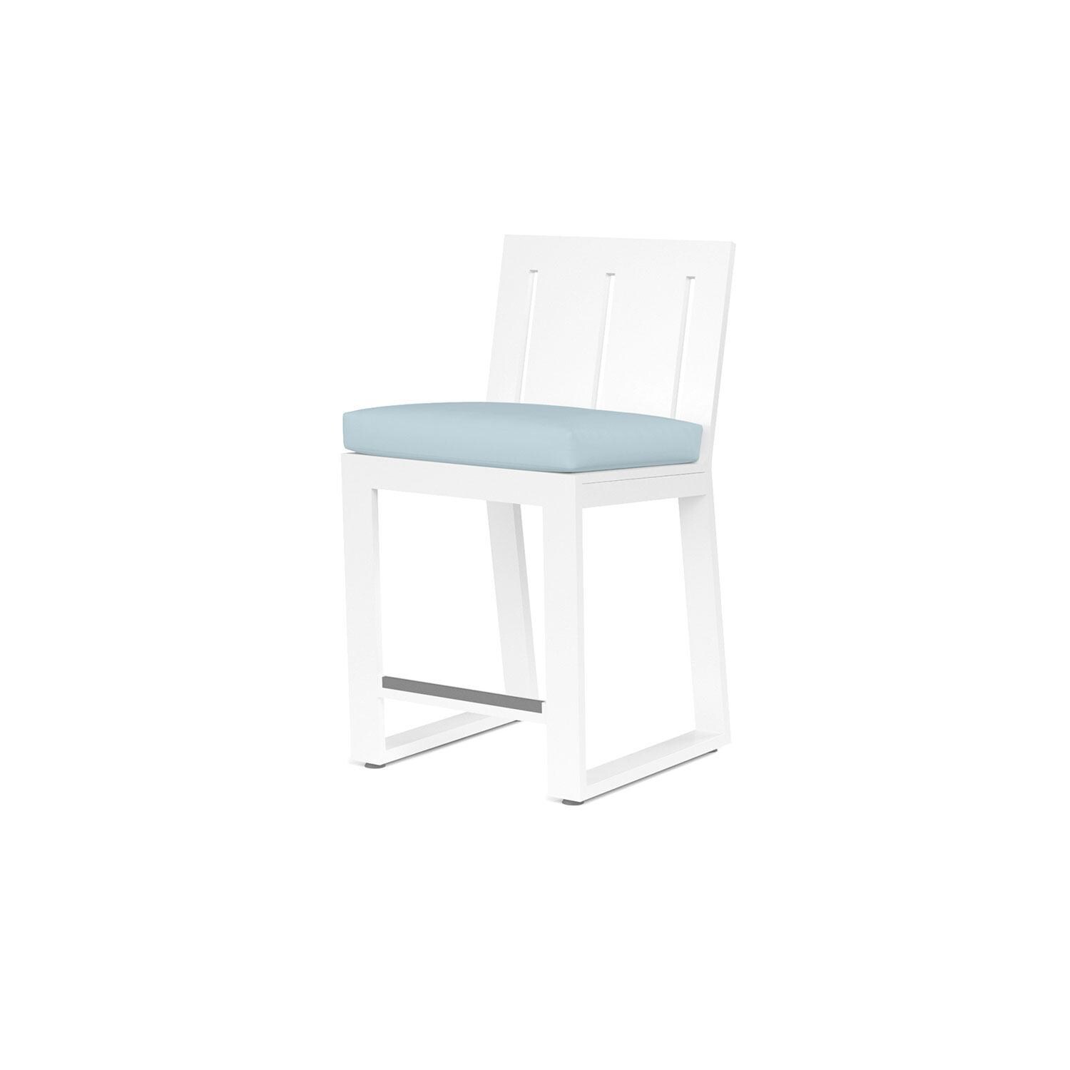 Newport Aluminum Patio Counter Stool in Canvas Skyline w/ No Welt By Sunset West