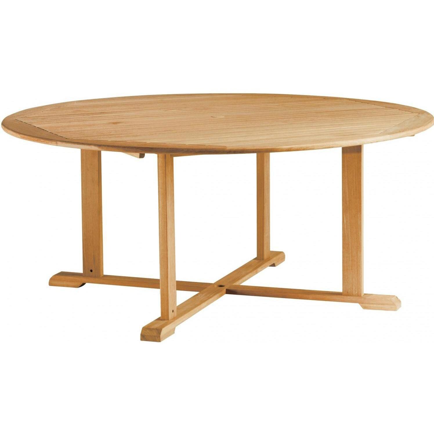 Chadwick 7 Piece Natural Shorea Patio Dining Set - 67-Inch Round Table thumbnail