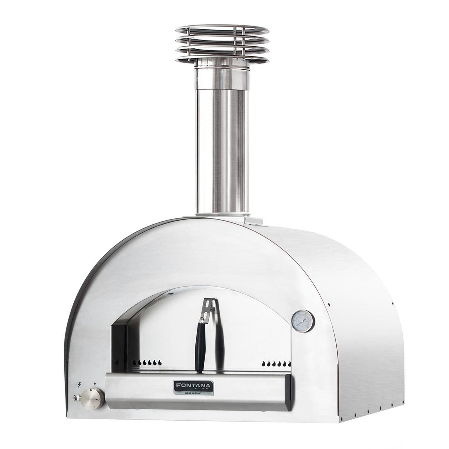 Fontana Forni FTNAP-H-S Napoli Hybrid Pizza Oven - Stainless Steel - Oven - White Background thumbnail