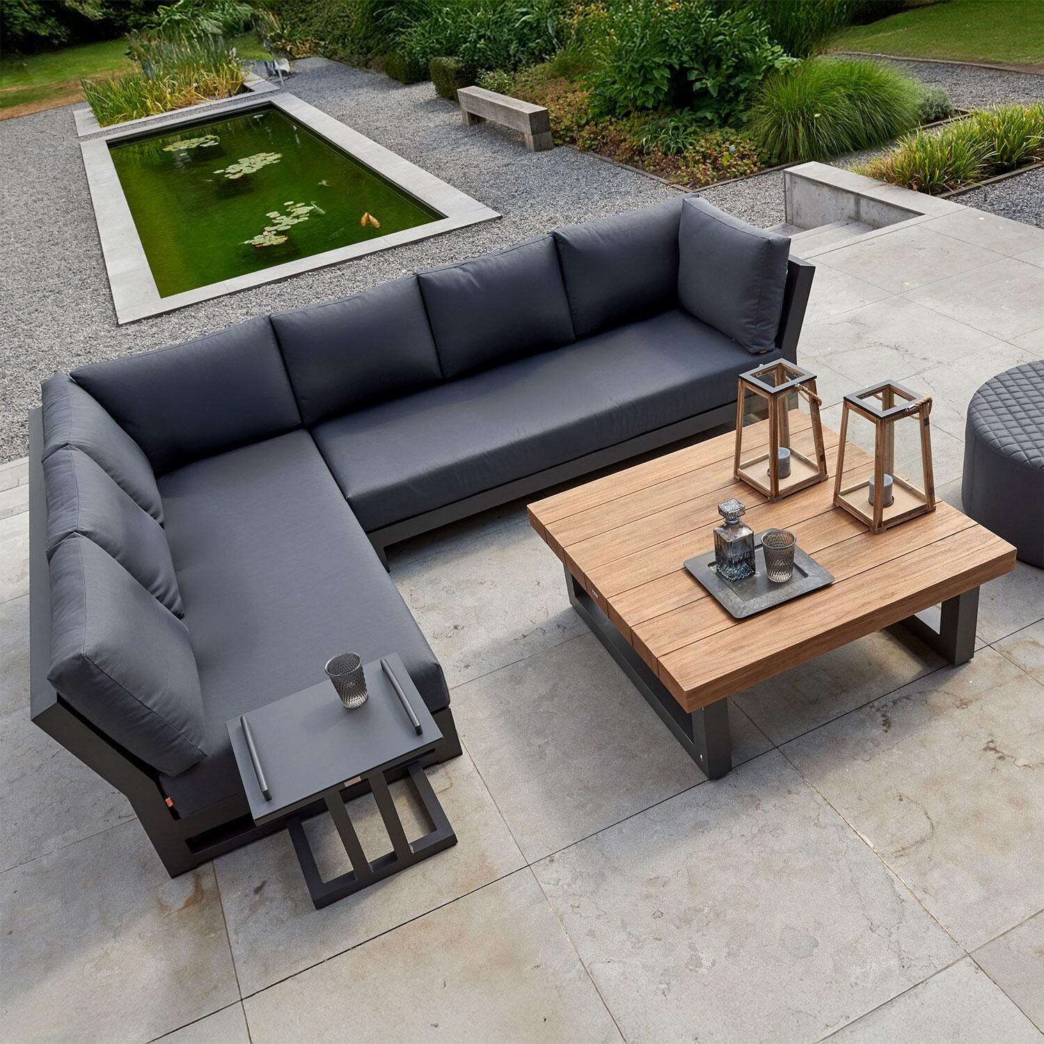 Nevada 4 Pc Aluminum Sectional Corner Set w/ No Pillows By KETTLER - Display - Lifestyle thumbnail